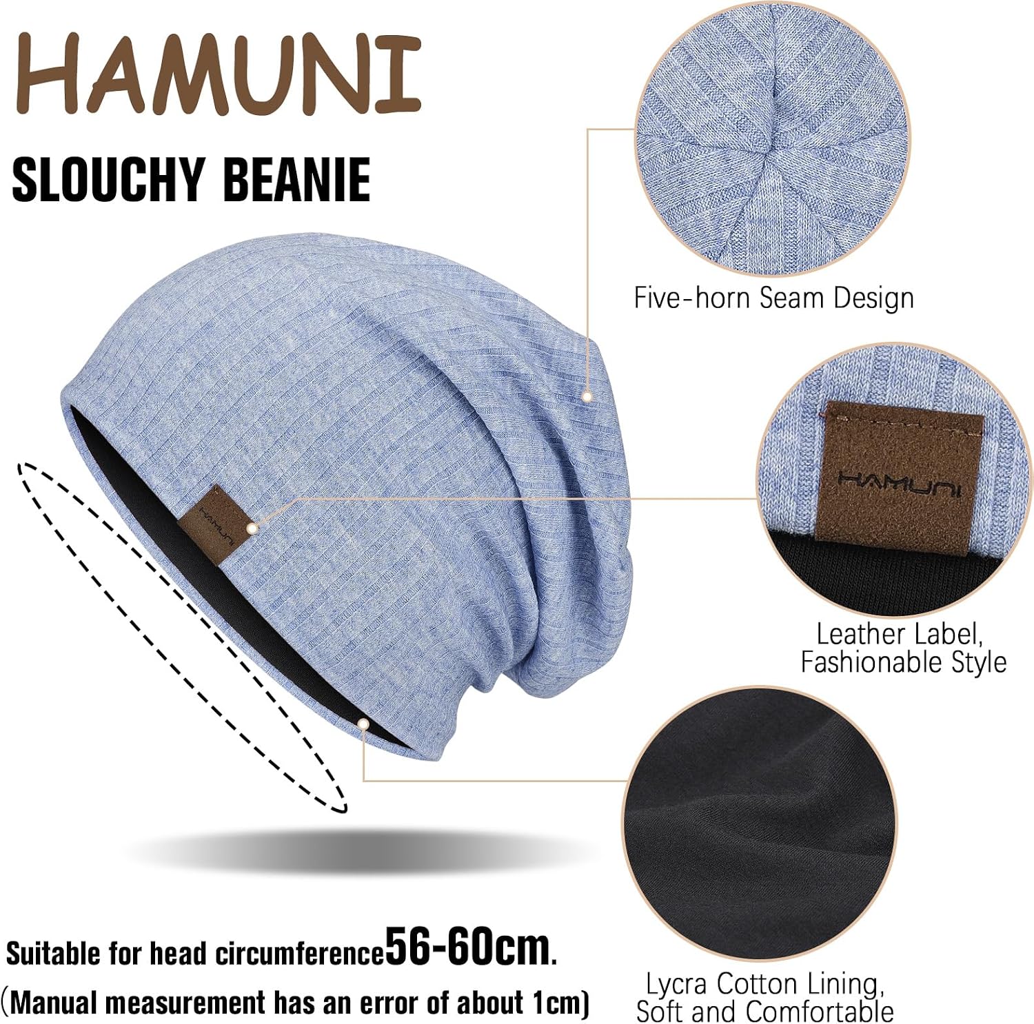 Thumbnail 1 de HAMUNI Slouchy Beanie Hip-Hop Hat