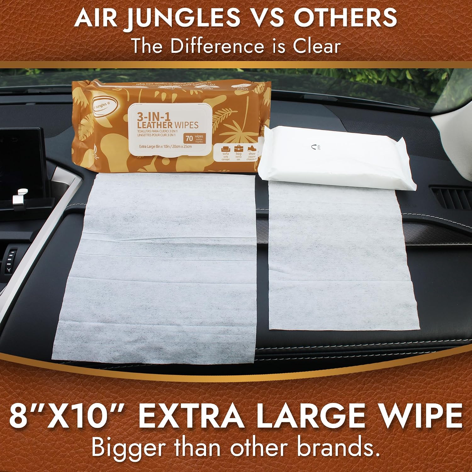 Thumbnail 4 de Air Jungles 3in1 Leather Wipes 140 Count, Extra Large