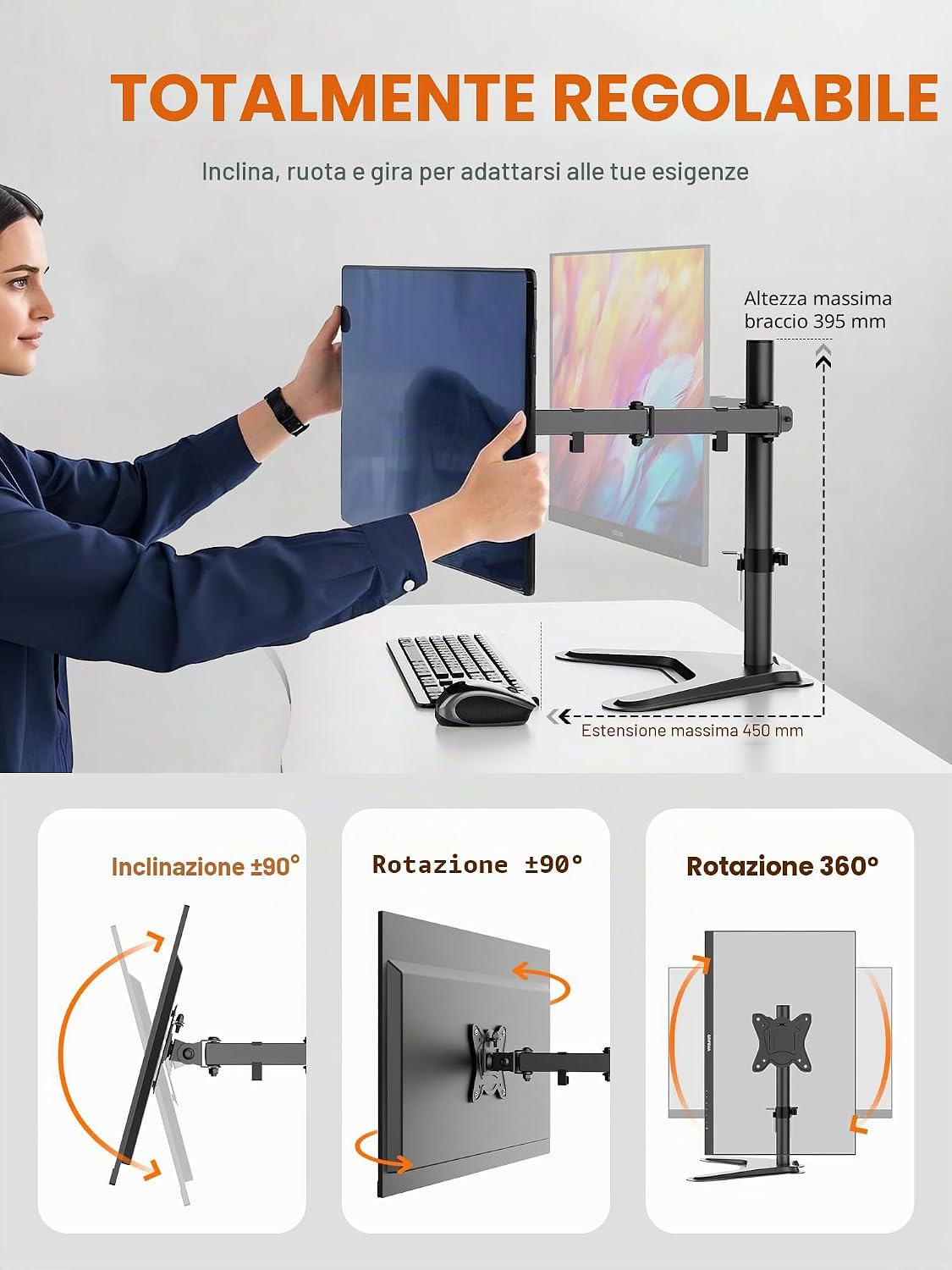 Detalle 2 de GRIFEMA Braccio Monitor Doppio 13-32''