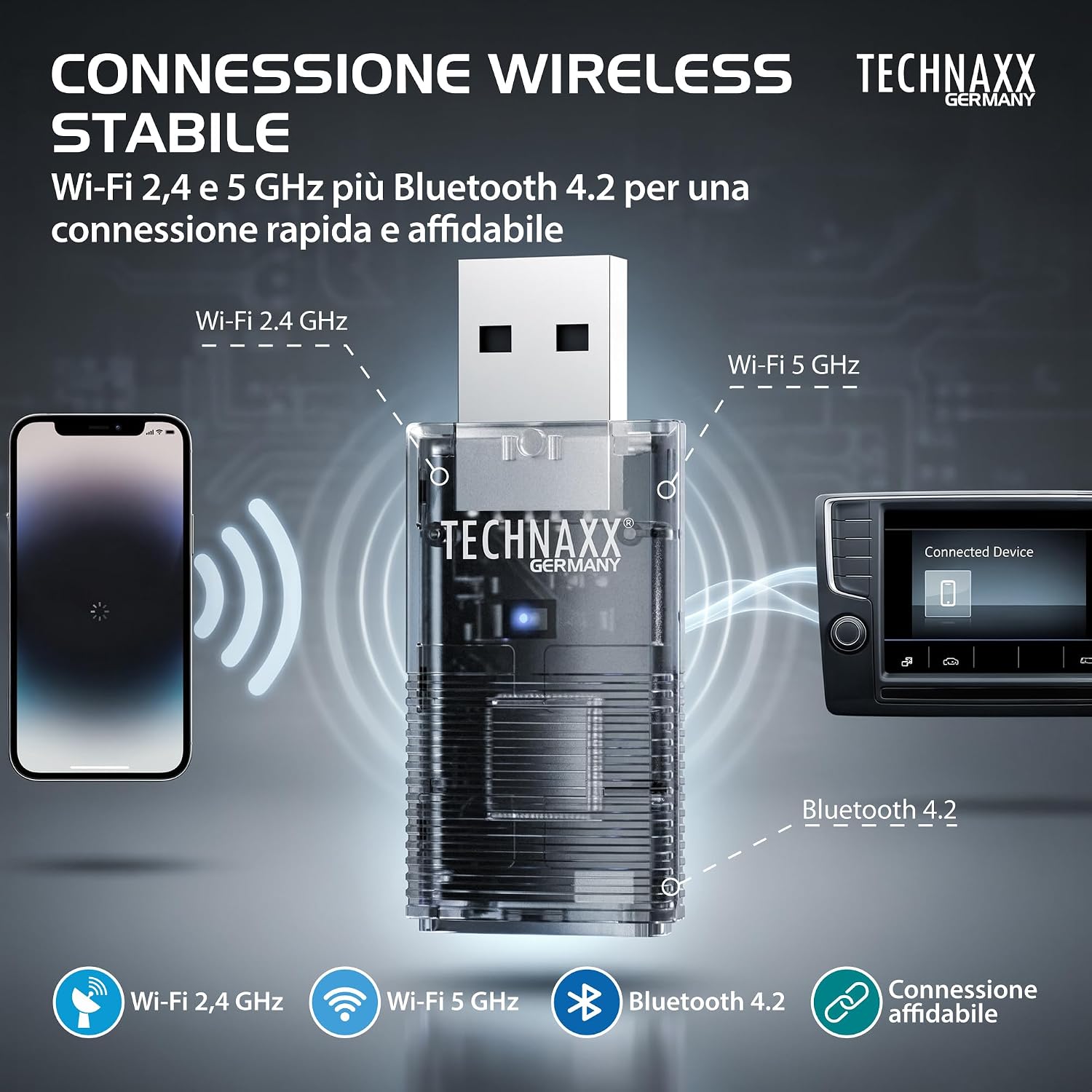 Thumbnail 4 de Technaxx TX-346 Adattatore Usb Wireless 21×50 mm