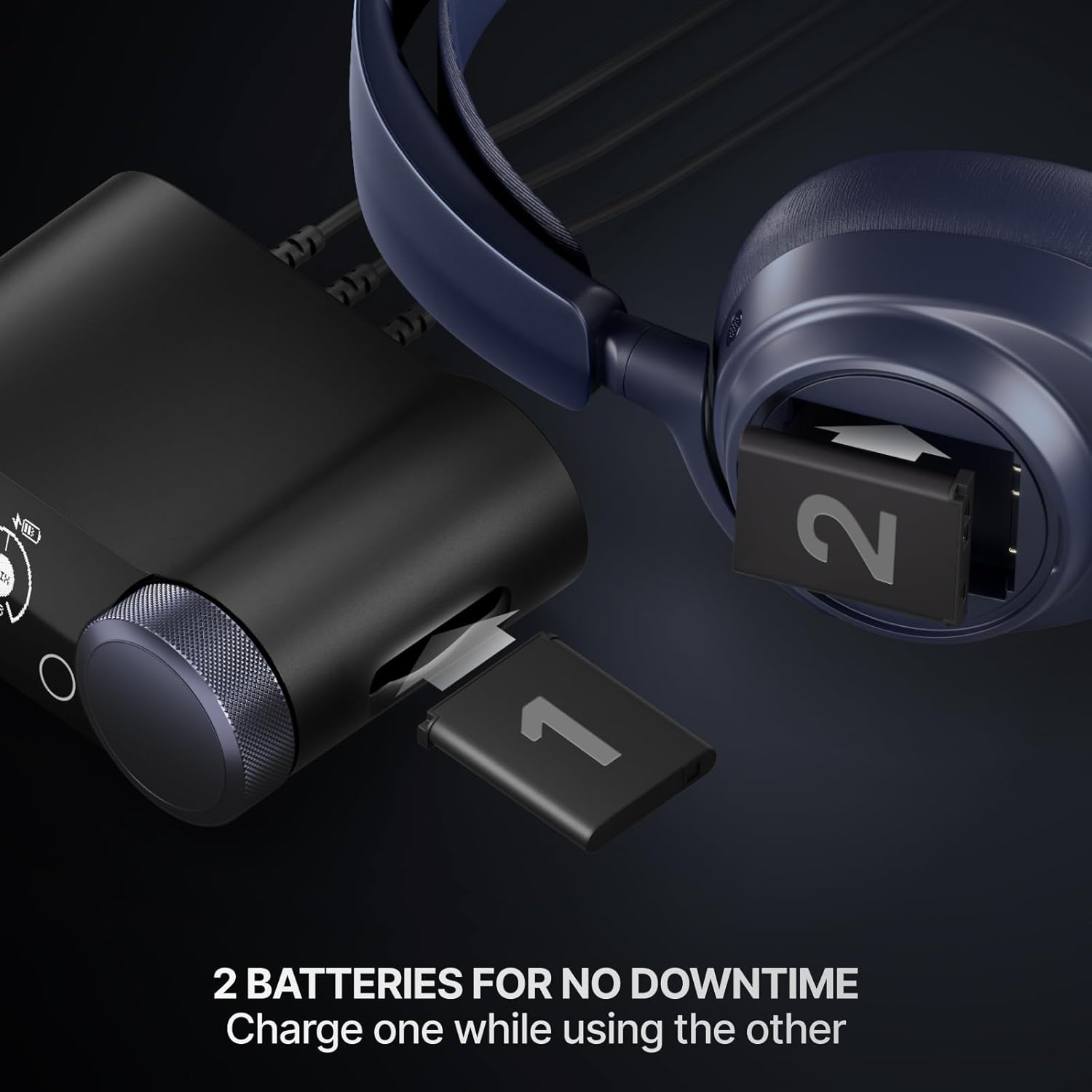 Detalle 2 de SteelSeries Arctis Nova Pro Omni 61723 Wireless Gaming Headset, ANC, Midnight Blue