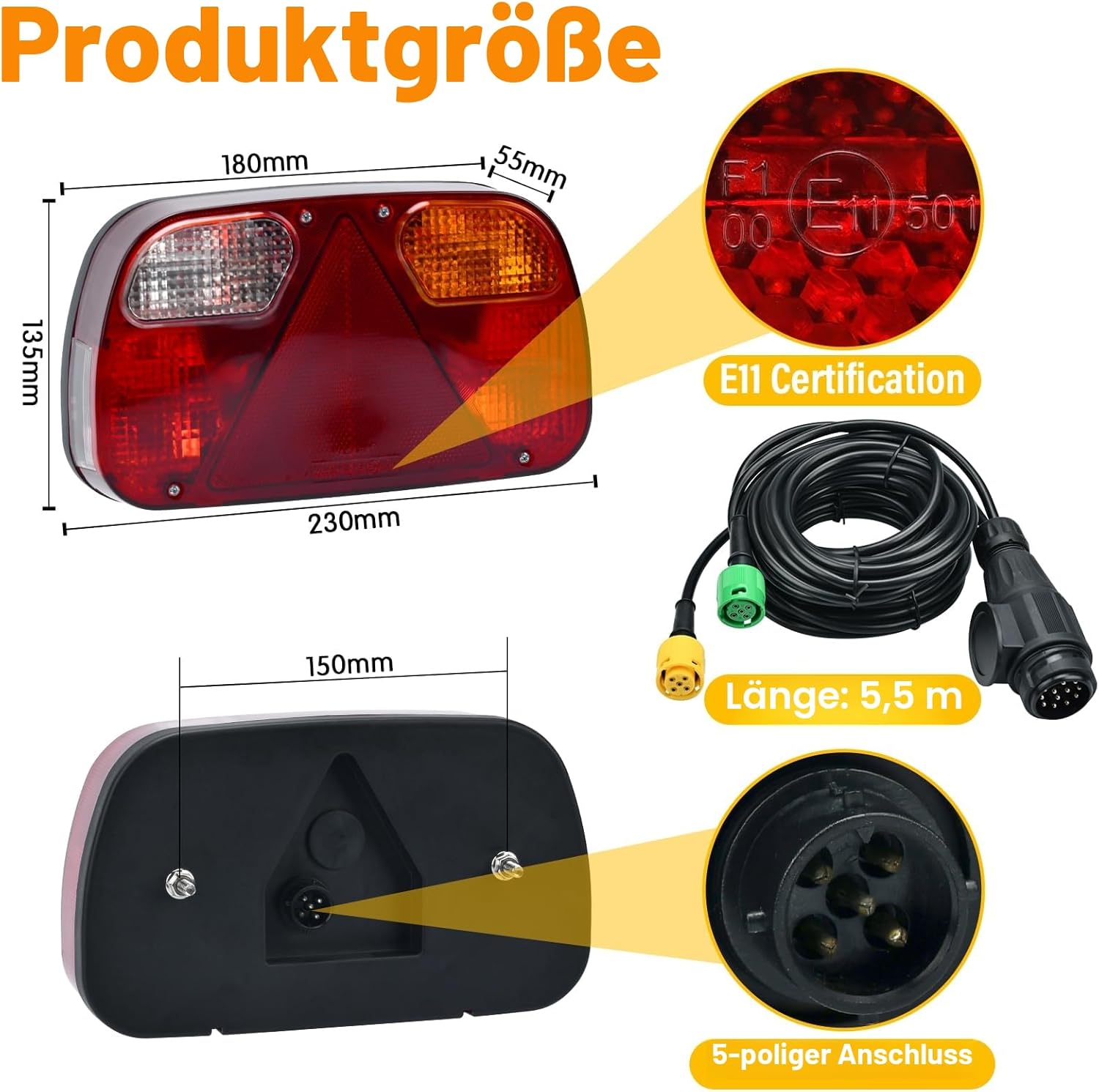 Detalle 2 de Aissom Rückleuchten Set 12V für Anhänger