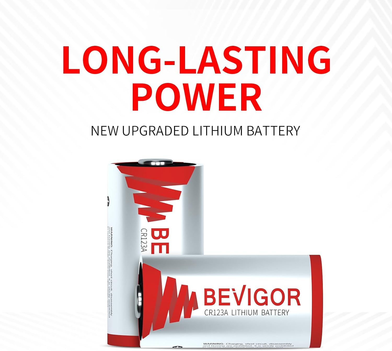 Detalle de BEVIGOR CR123A 3V Lithium Battery (6 Pack) – high-capacity non-rechargeable 123 batteries