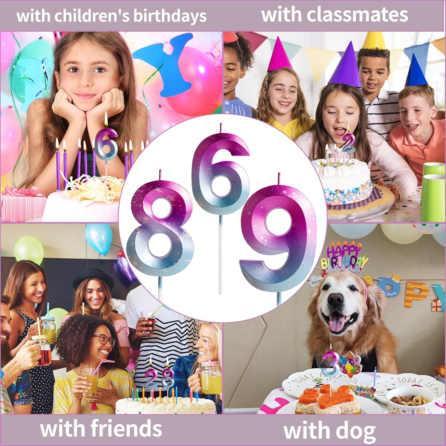 Detalle de Yiran 3D Birthday Candles – Colourful Numeral 20 Candle Set for Cakes