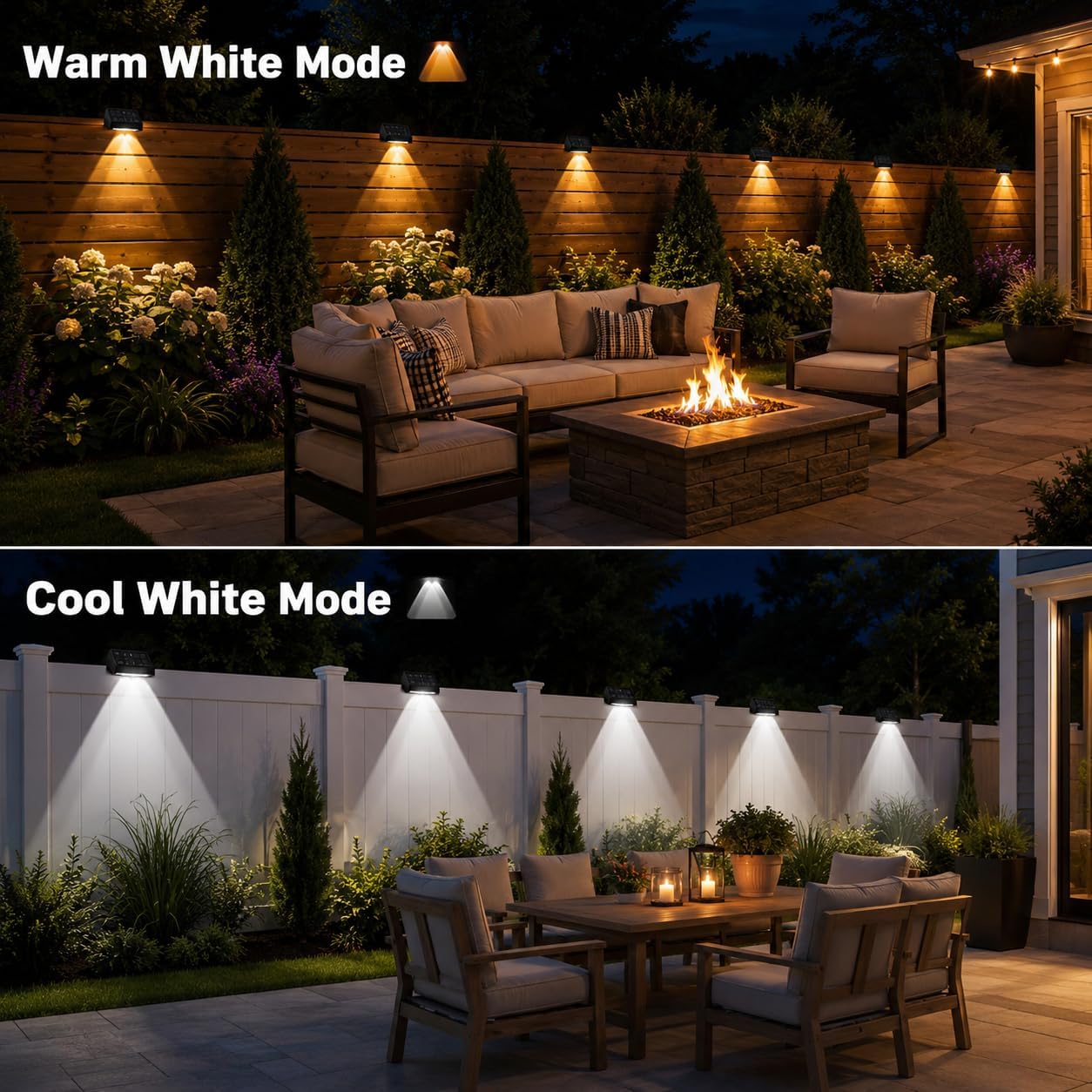 Thumbnail 5 de FIONSUN Solar Fence Lights, 12-Pack