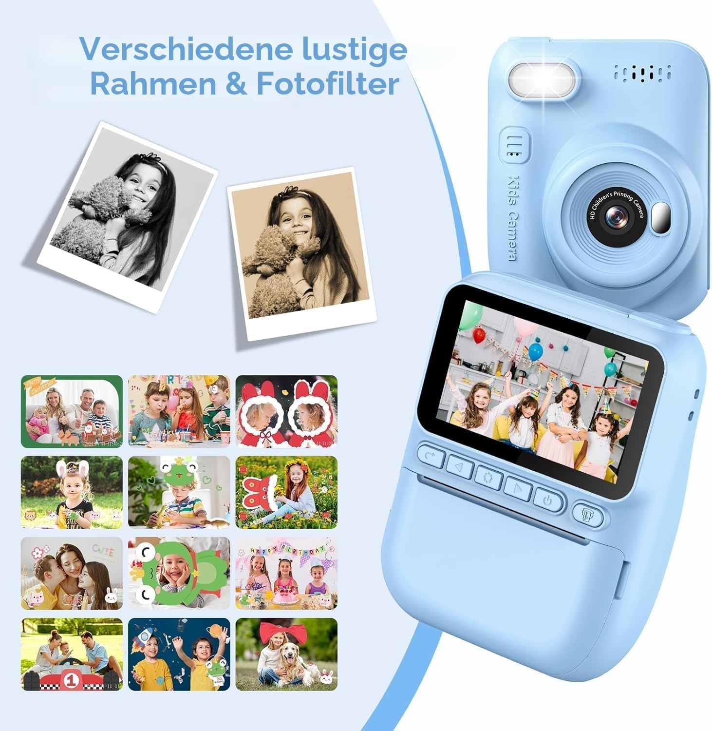 Detalle 2 de GREENKINDER Sofortbildkamera für Kinder – 14 MP, 3,0 Zoll Display, Sofortdruck mit 32 GB Karte