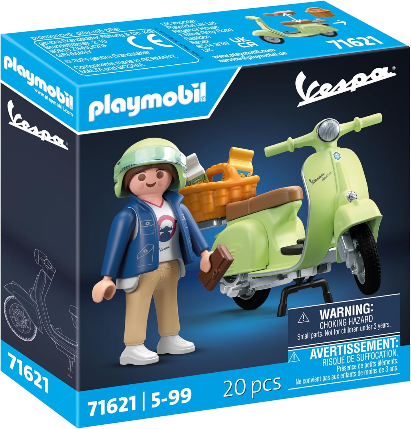 Thumbnail 1 de PLAYMOBIL Cars 71621 1969 Vespa 150 Sprint Veloce – Hellgrün, detailgetreues Sammler-Set
