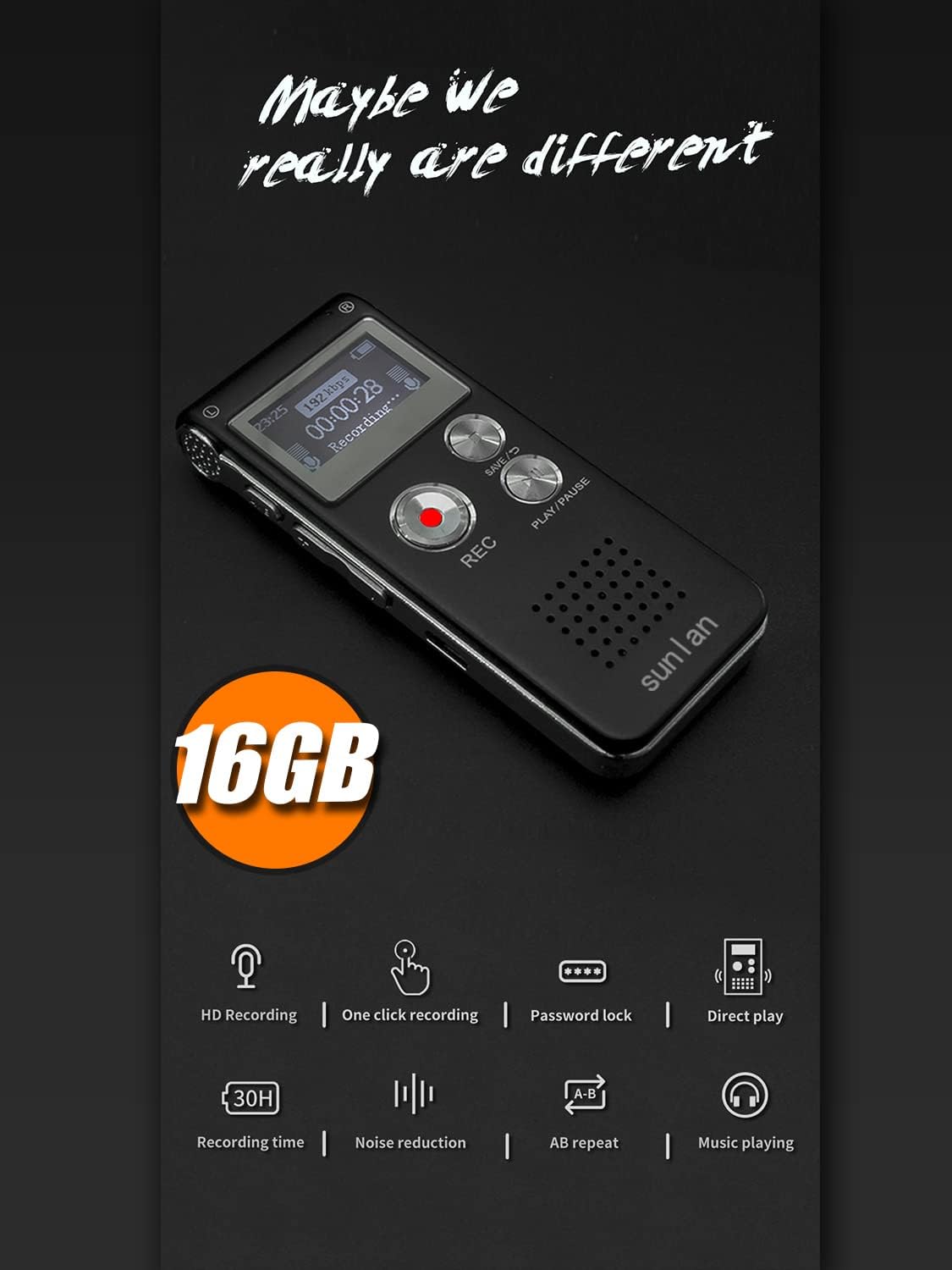 Detalle de Digital Voice Recorder 16GB with Playback
