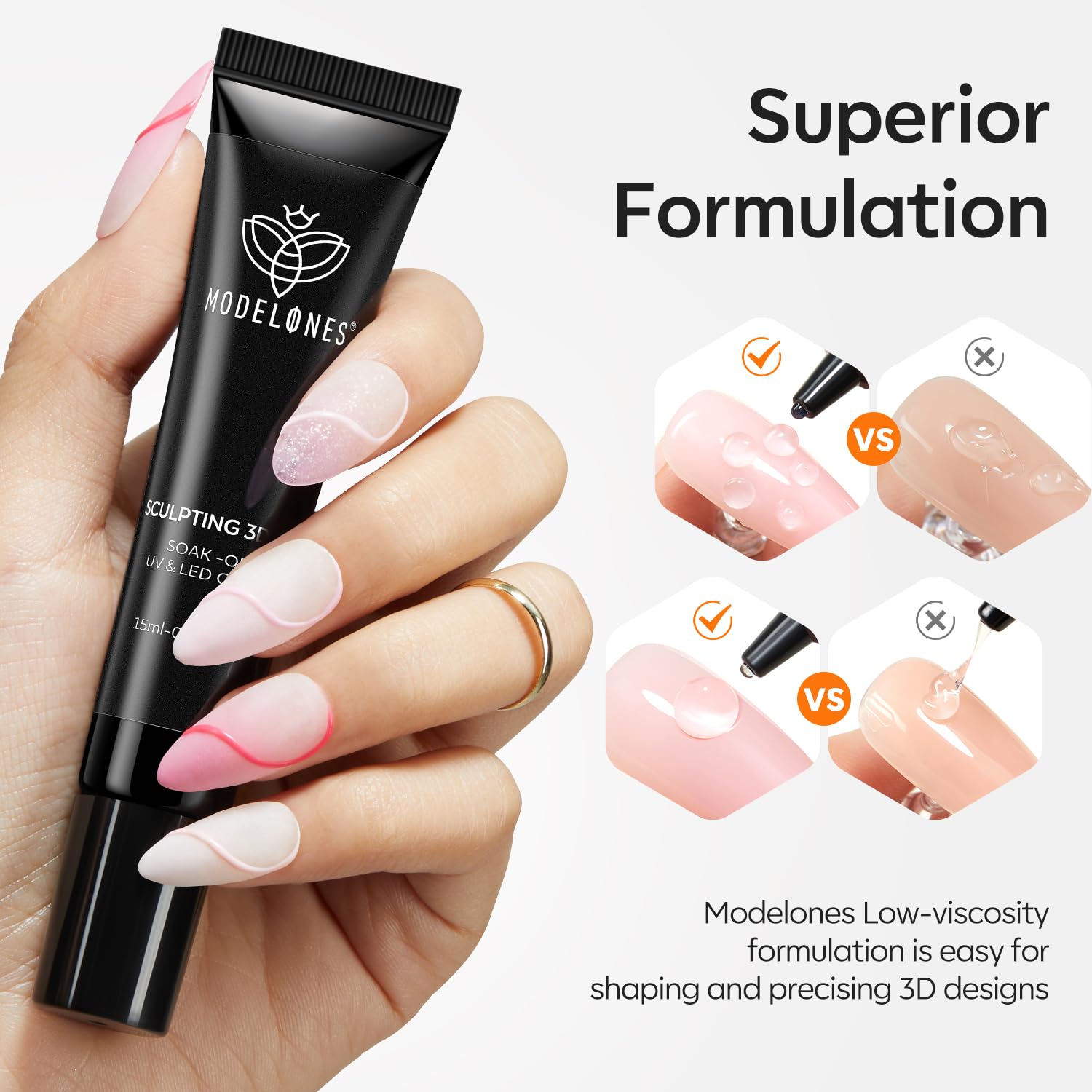 Detalle de Modelones 3D Gel Nail Art Sculpting Glue