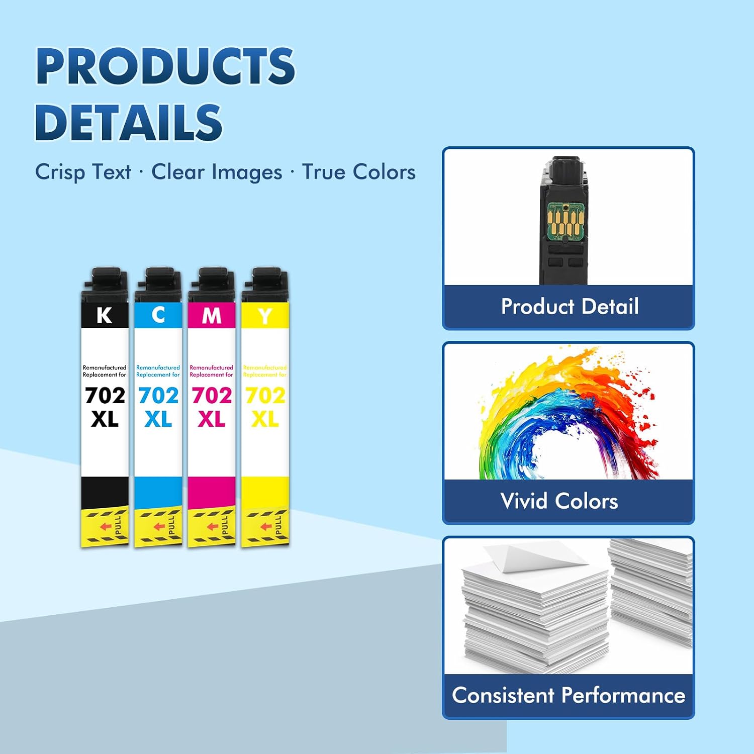 Thumbnail 5 de Cool Toner Replacement for 702XL Ink Cartridges, Remanufactured 4-Pack