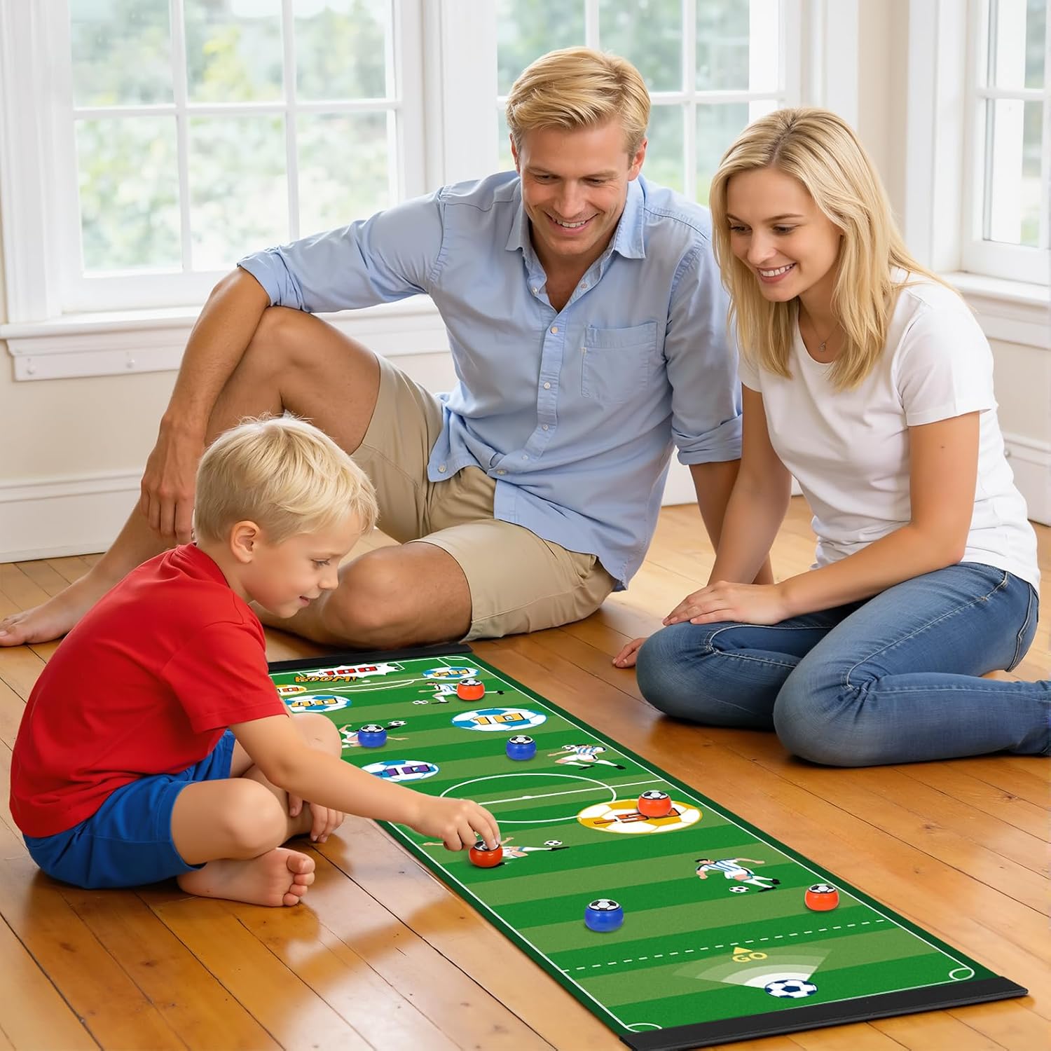 Thumbnail 2 de Tabletop Football Game: mini table soccer with 10 balls for indoor family fun