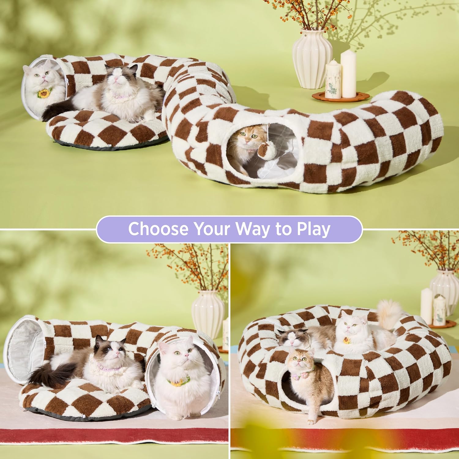 Detalle 2 de Lesure Cat Tunnel Bed 39.5 x 39.5 x 10 in