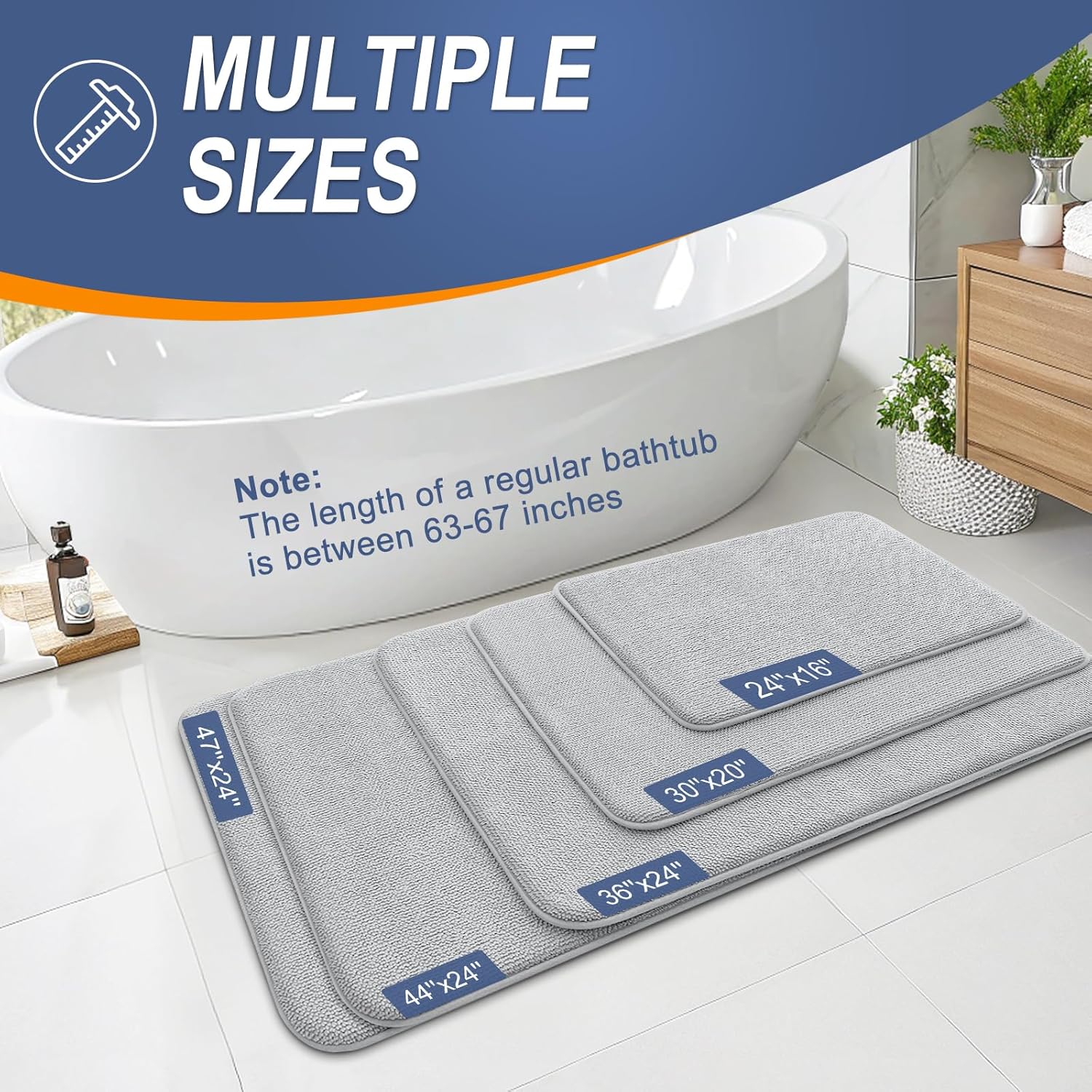 Thumbnail 4 de OLANLY Thick Memory Foam Bath Mat 36x24