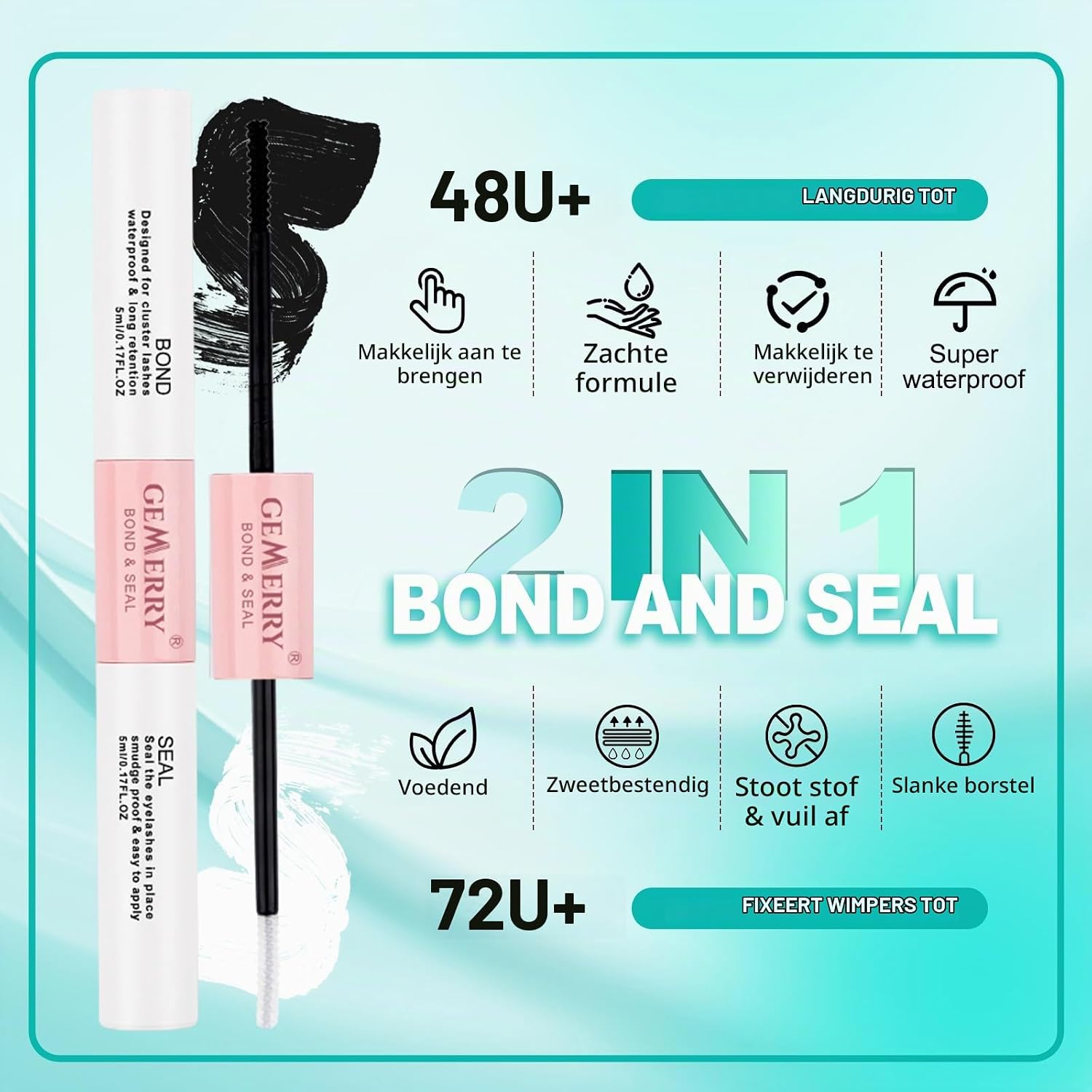 Detalle 2 de GEMERRY Ciglia Finte Ciuffetti Kit wimperverlengingsset 40D+50D+60D