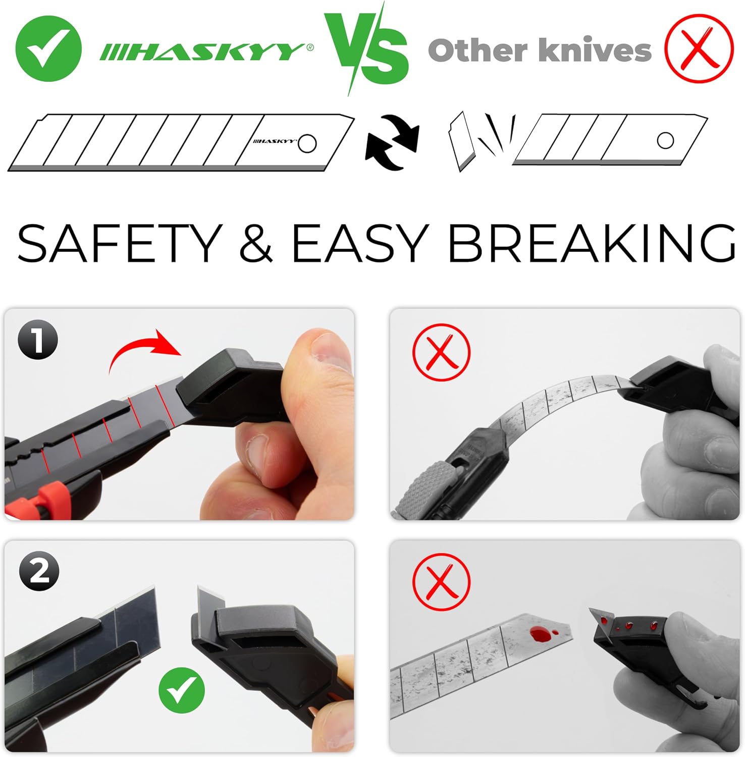 Detalle de HASKYY Cuttermesser Ersatzklingen 50 Stück 18mm