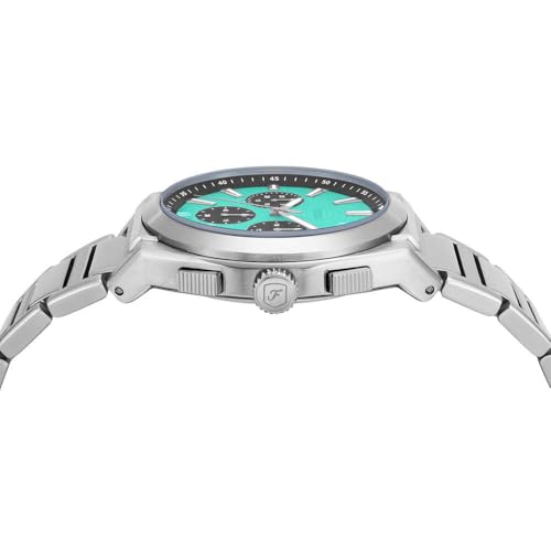 Detalle 1 de Fossil Everett Reloj cronógrafo plateado verde azulado