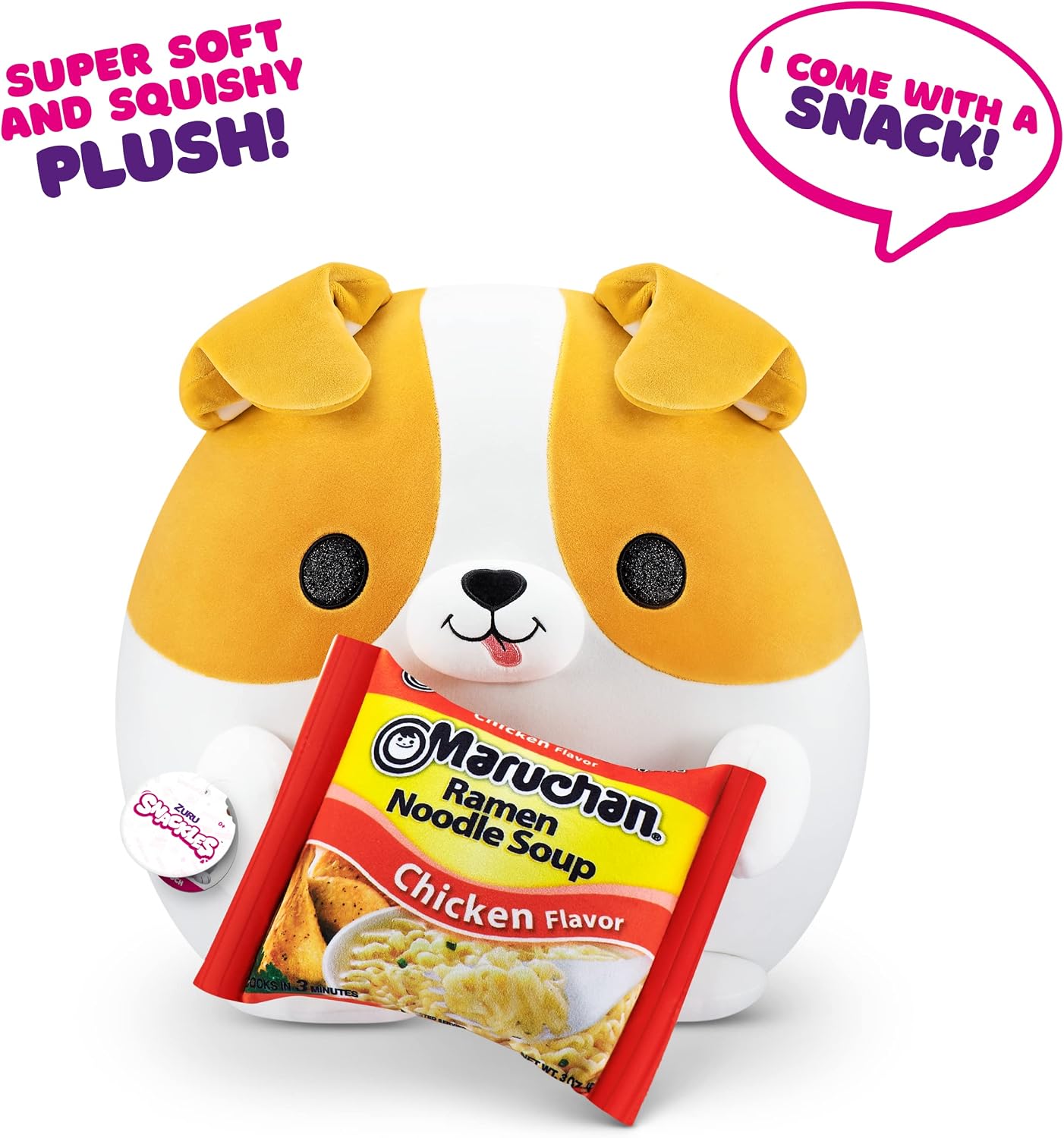 Detalle 2 de Snackles Série 1 Corgi Peluche Surprise Medium 28 cm Ultra Douce