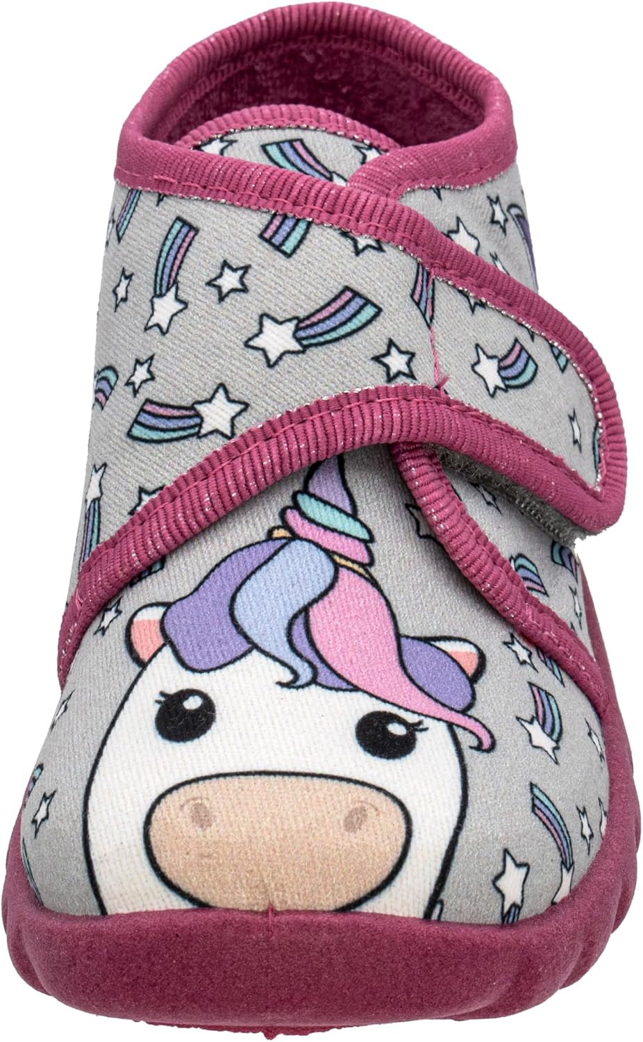 Detalle 2 de Fischer Kinder Hausschuh Mädchen Stiefel Allover Muster Flexi – zuverlässiger Klettverschluss, PVC-Laufsohle