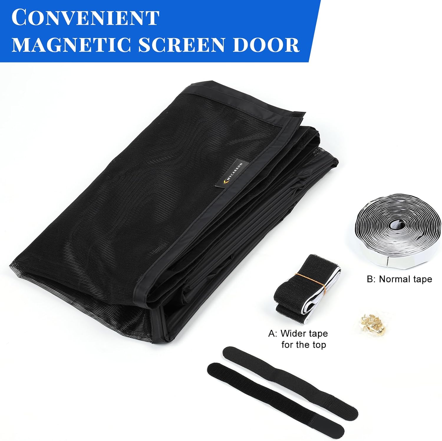 Thumbnail 5 de MYCARBON Zanzariera Magnetica per Porta Finestra Doppia 150x260 Nero – Adesione Potente e Installazione senza foratura