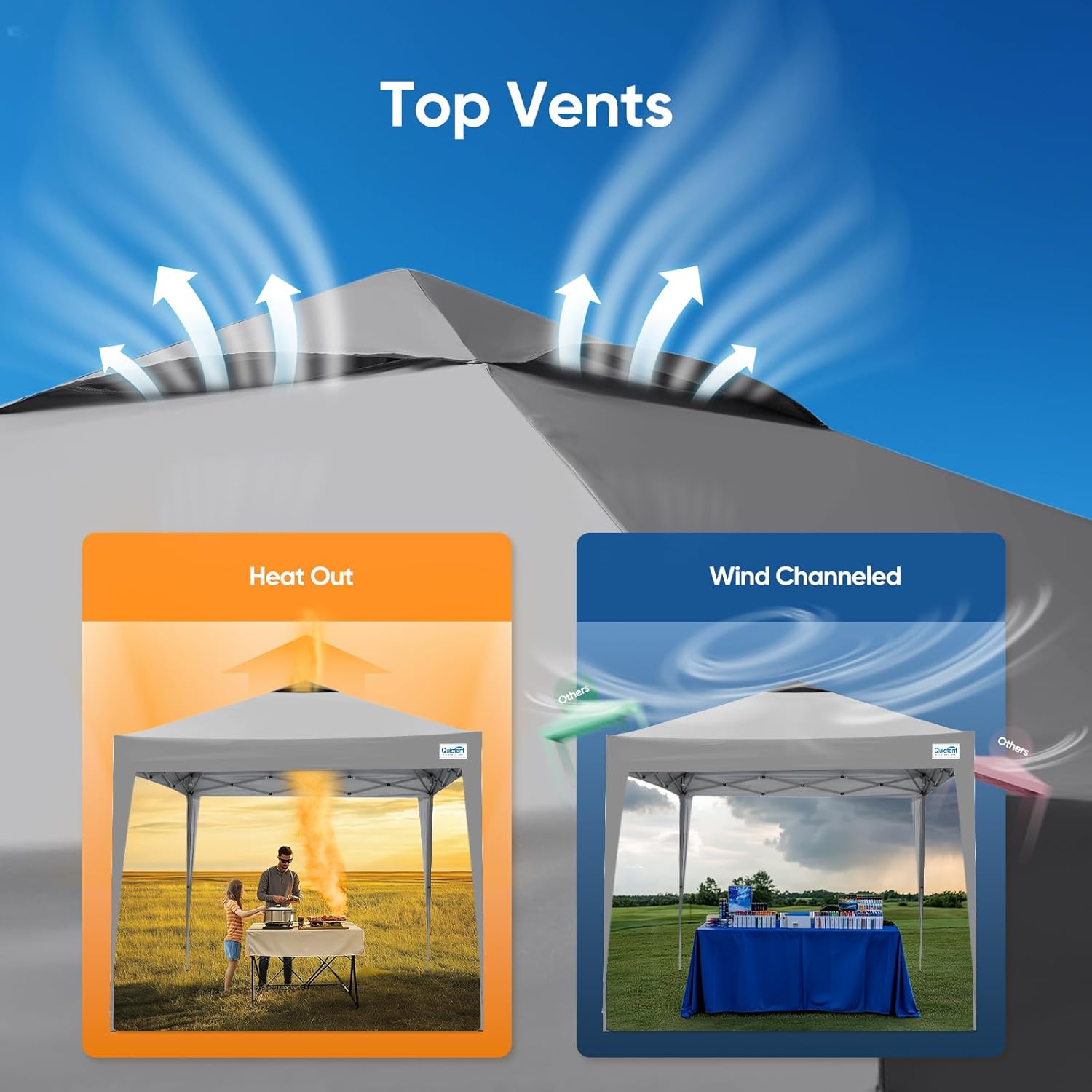 Detalle 2 de Quictent Pop Up Canopy 2x2m Portable Waterproof Gazebo
