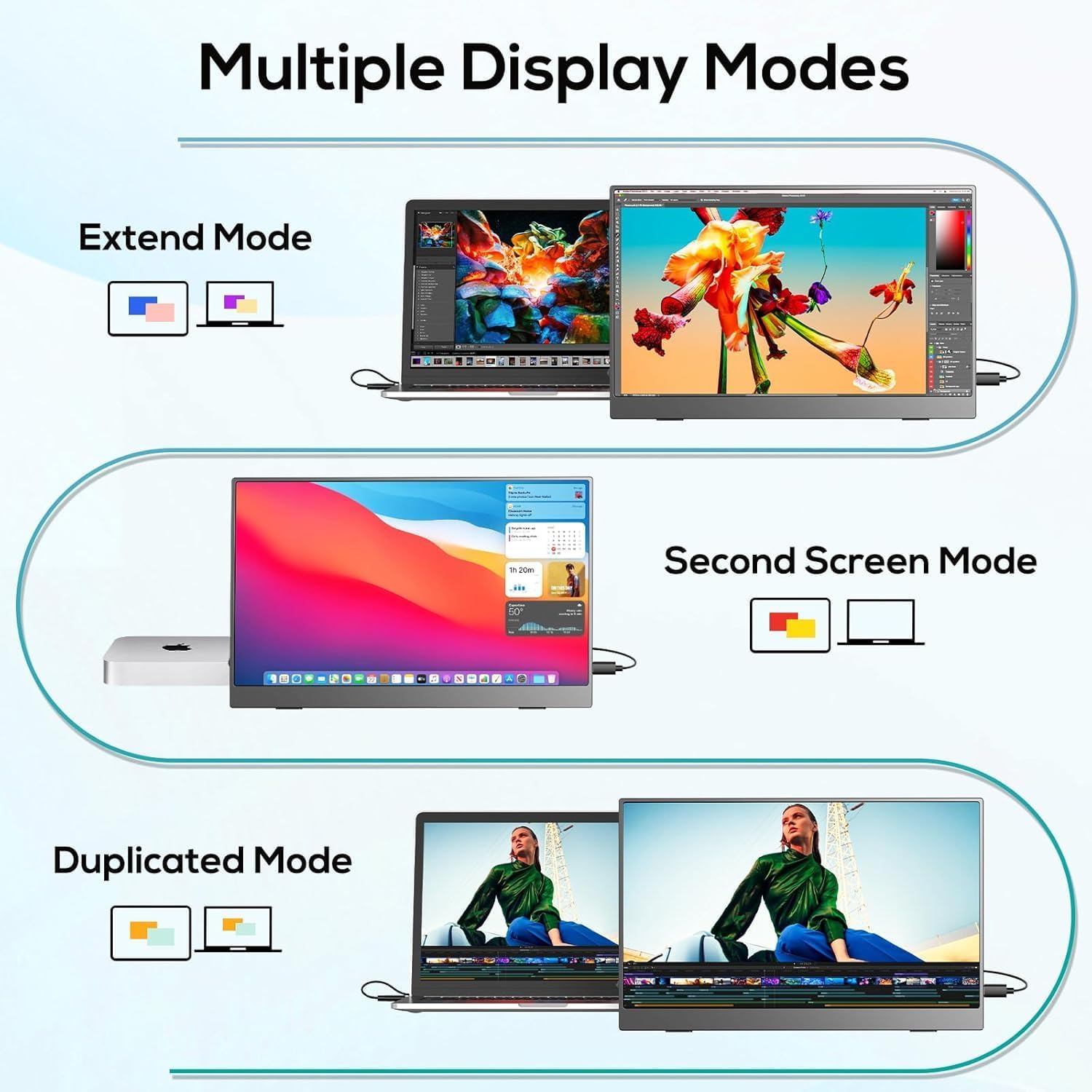 Thumbnail 6 de COOLHOOD Portable Monitor 15.6 Zoll Tragbarer Monitor