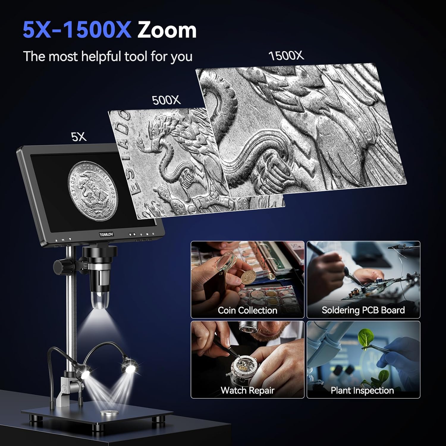 Thumbnail 2 de TOMLOV DM9 Max 10.1" digital microscope 20MP