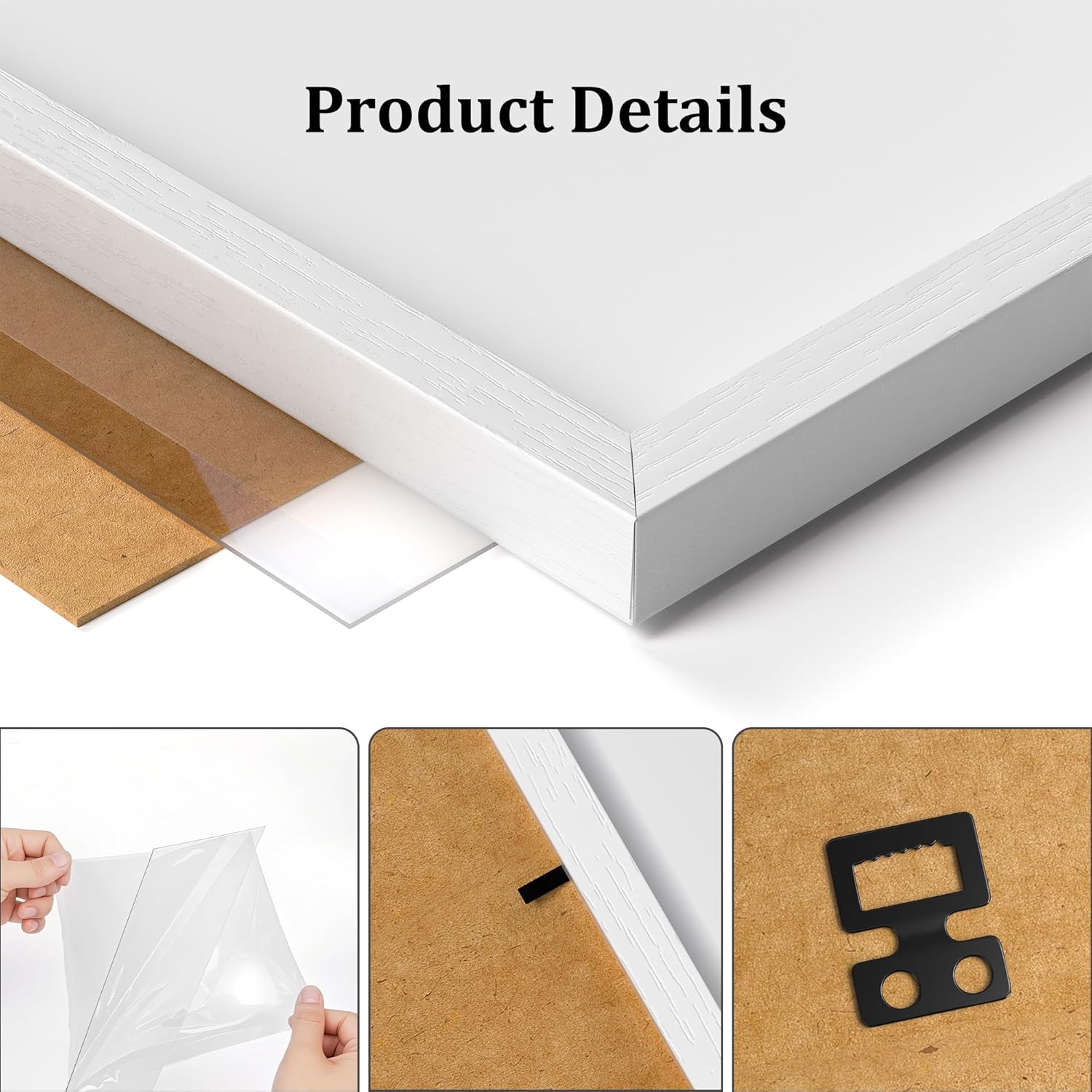 Thumbnail 1 de MEGAROOM 12x10 Photo Frame – 12 x 10 Inch with 6 x 8 Capability, White