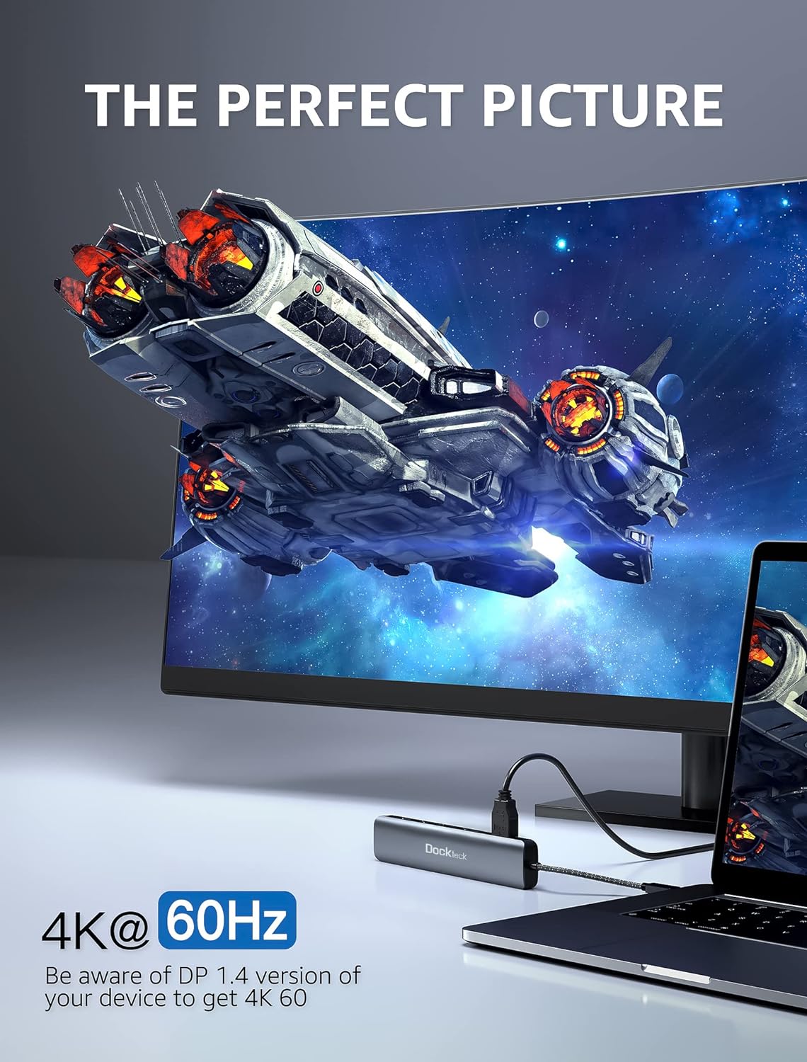 Detalle de USB C Hub Dockteck 7-in-1 100W