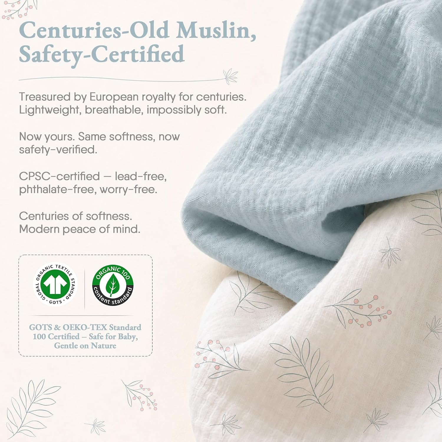 Detalle 2 de BabyBond Muslin Crib Sheets, 2-Pack