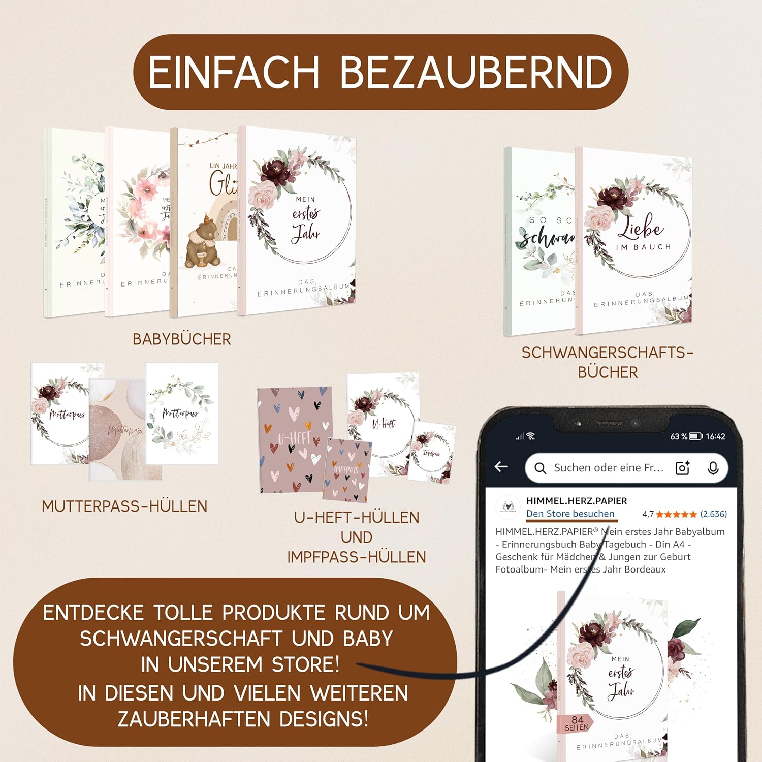 Thumbnail 5 de HIMMEL.HERZ.PAPIER Mein erstes Jahr Babyalbum DIN A4
