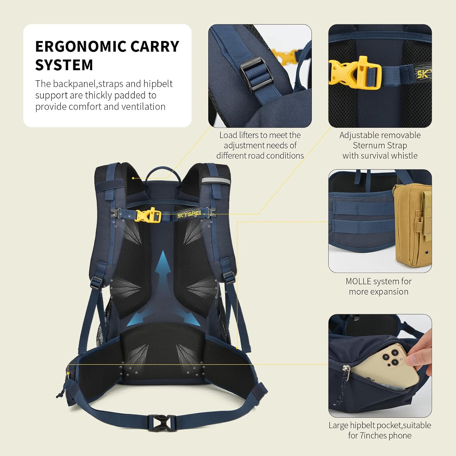 Thumbnail 3 de SKYSPER 35L hiking backpack for travel