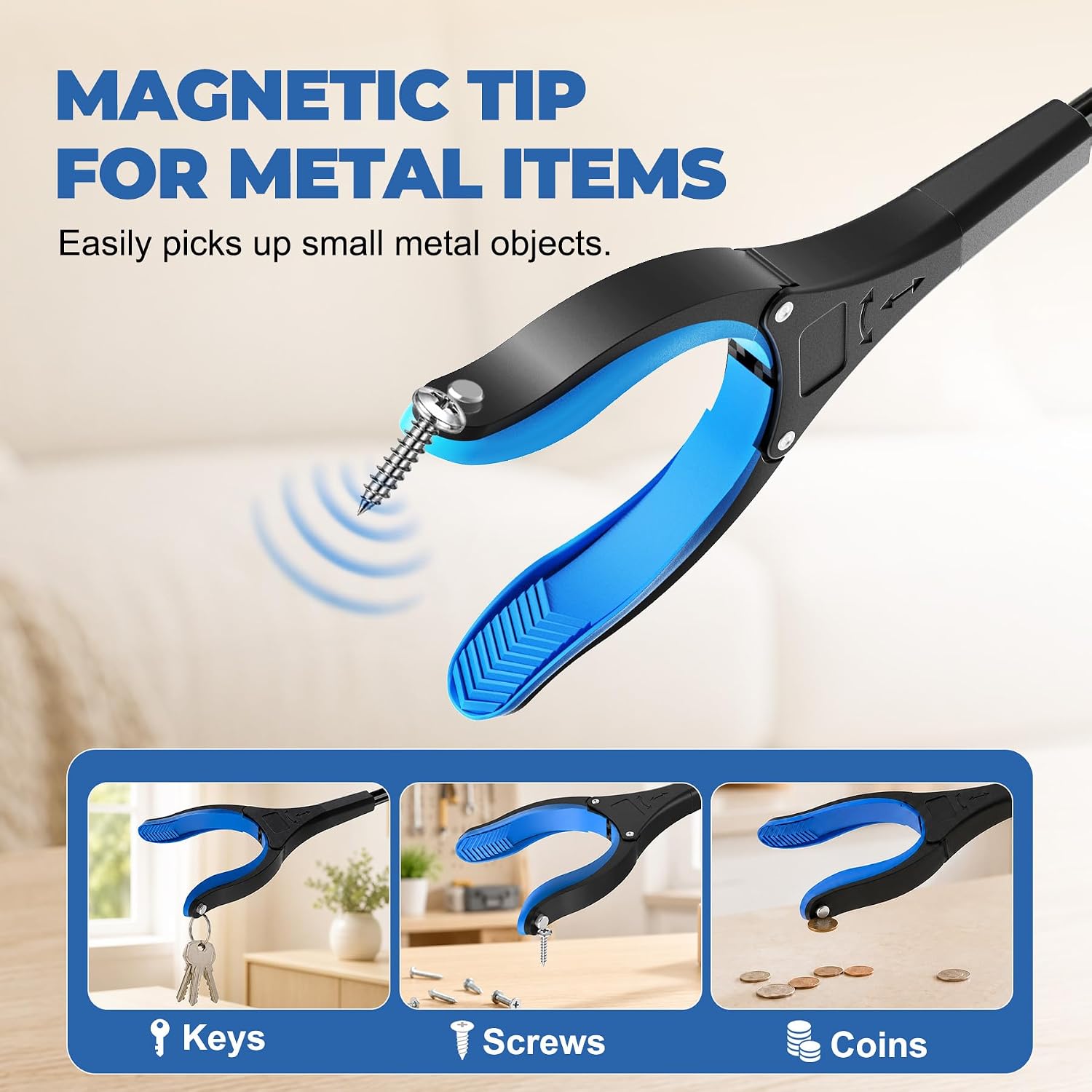 Thumbnail 2 de 91cm Extra Long Grabber Reacher with Magnetic Tip and Foldable Design