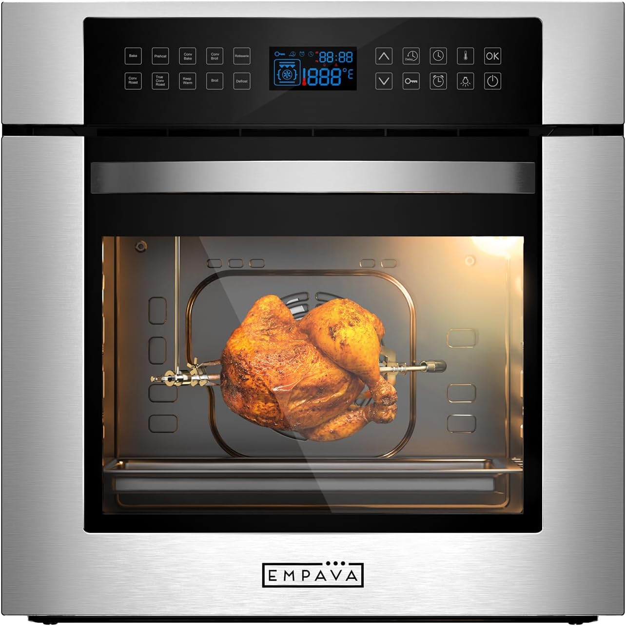 Detalle de Empava 24 Inch Electric Single Wall Oven, 2.3 cu. ft., True Convection & Rotisserie