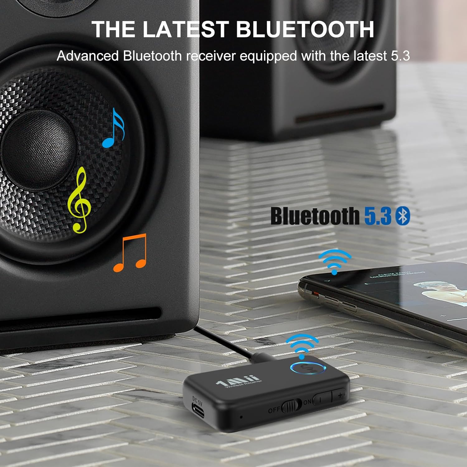 Detalle de 1Mii Bluetooth 5.3 music receiver, 16H