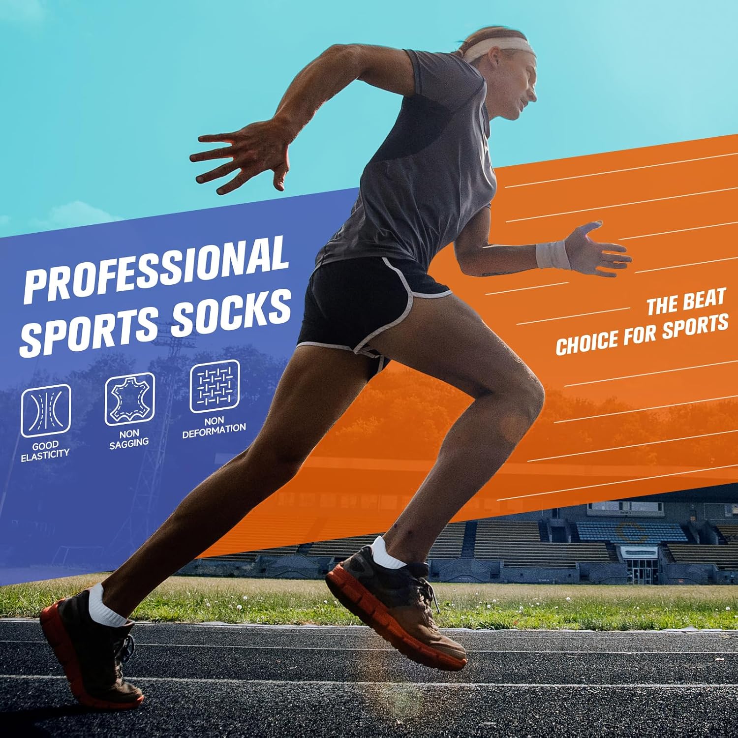Detalle de Benirap Mens Tranier Socks Cushioned Running Socks (6 Pairs) – breathable anti-blister ankle trainers socks