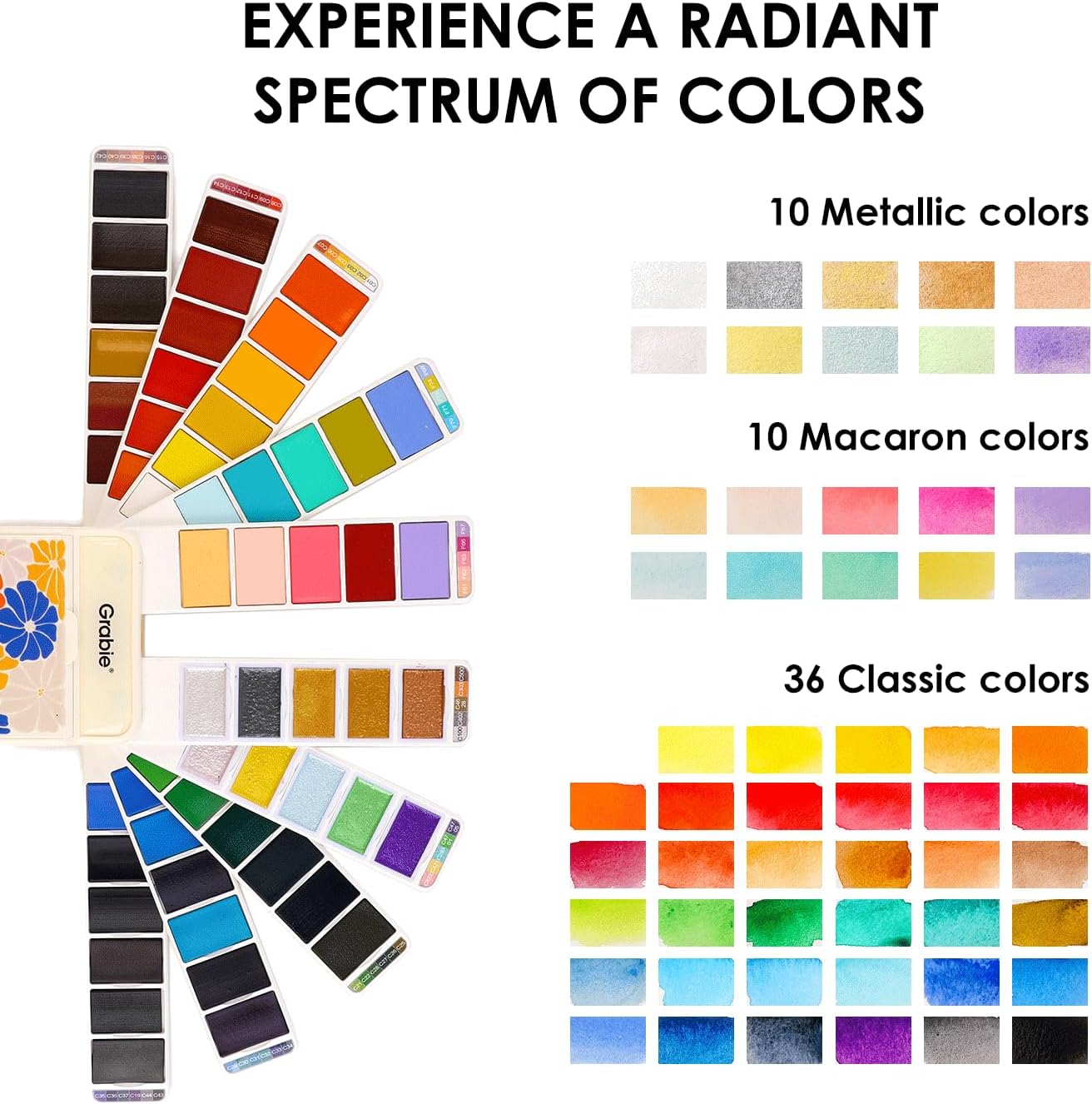 Thumbnail 2 de Aquarellfarben-Set (56 Farben) mit Detailpinseln – für Malen, Skizzen & unterwegs