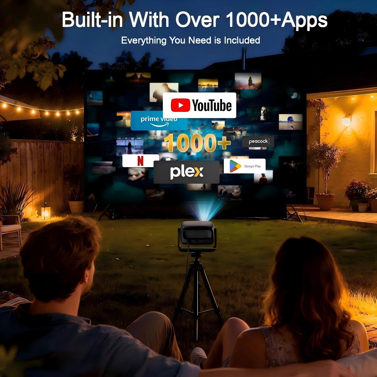 Detalle de Weejector MYEU-C5-BK Smart Projector, Native 1080p, 4K Support, Auto Focus