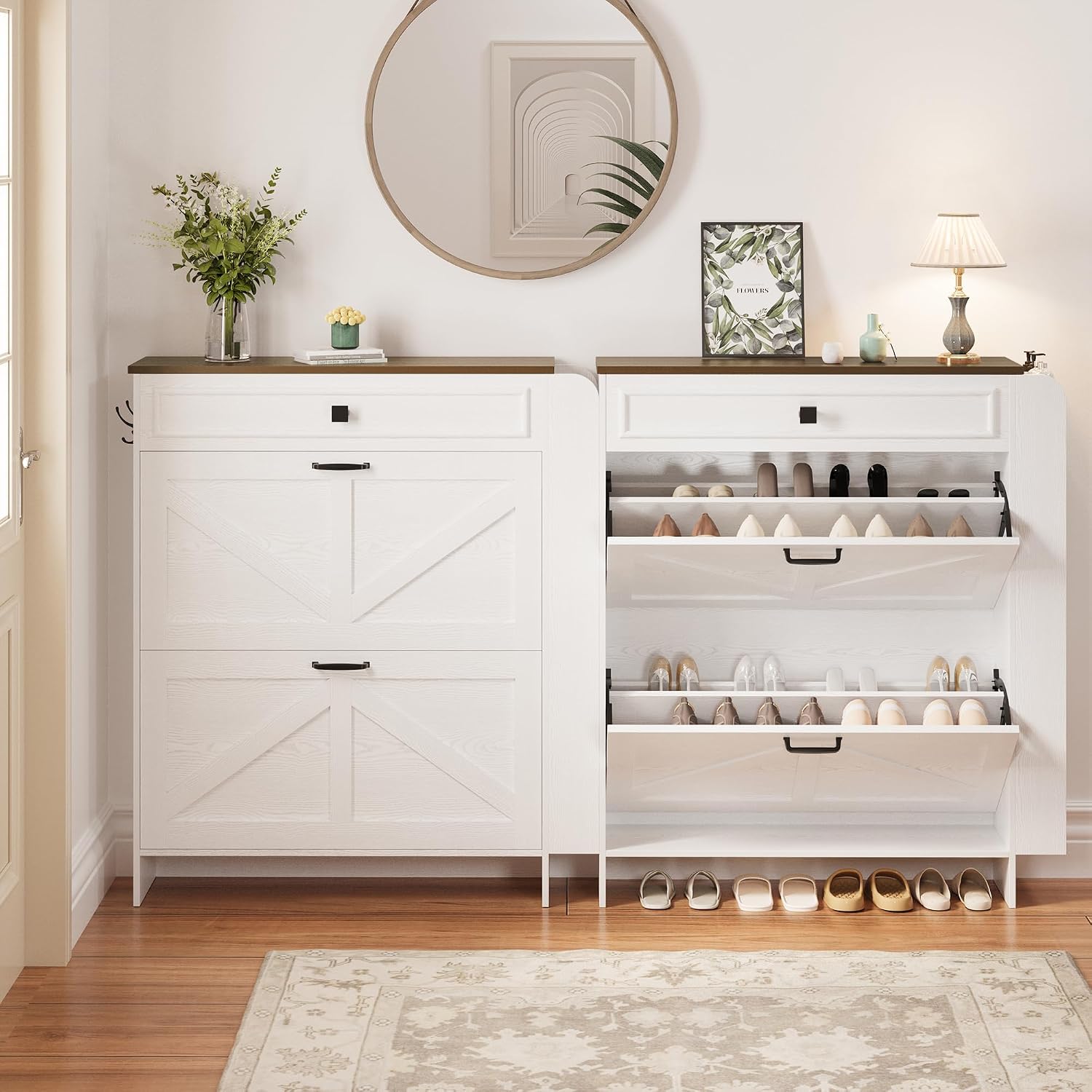 Detalle de IRONCK Shoe Storage Cabinet with 2 Flip Drawers
