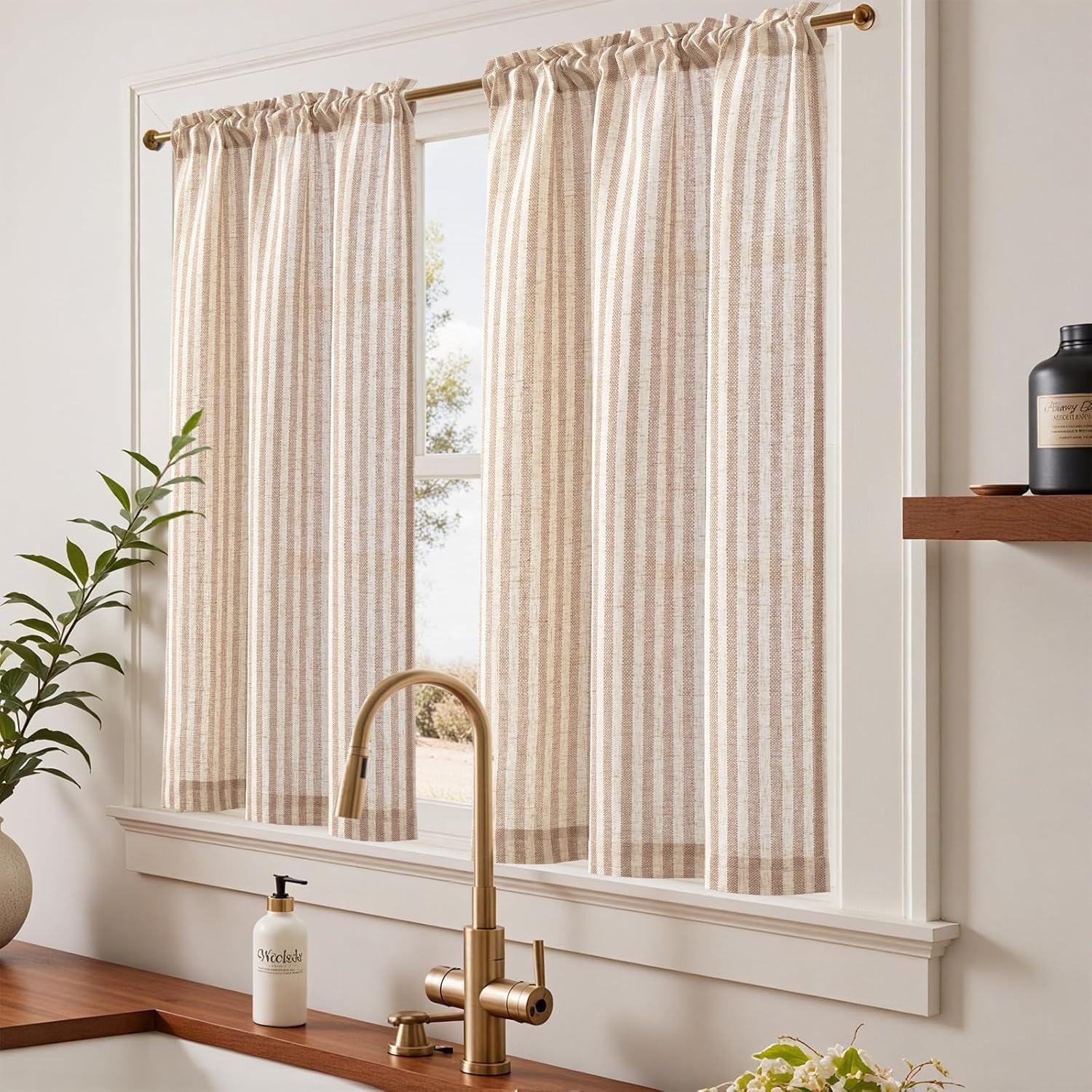 Detalle de Rideau cuisine TOPICK brise-bise 65x90 cm