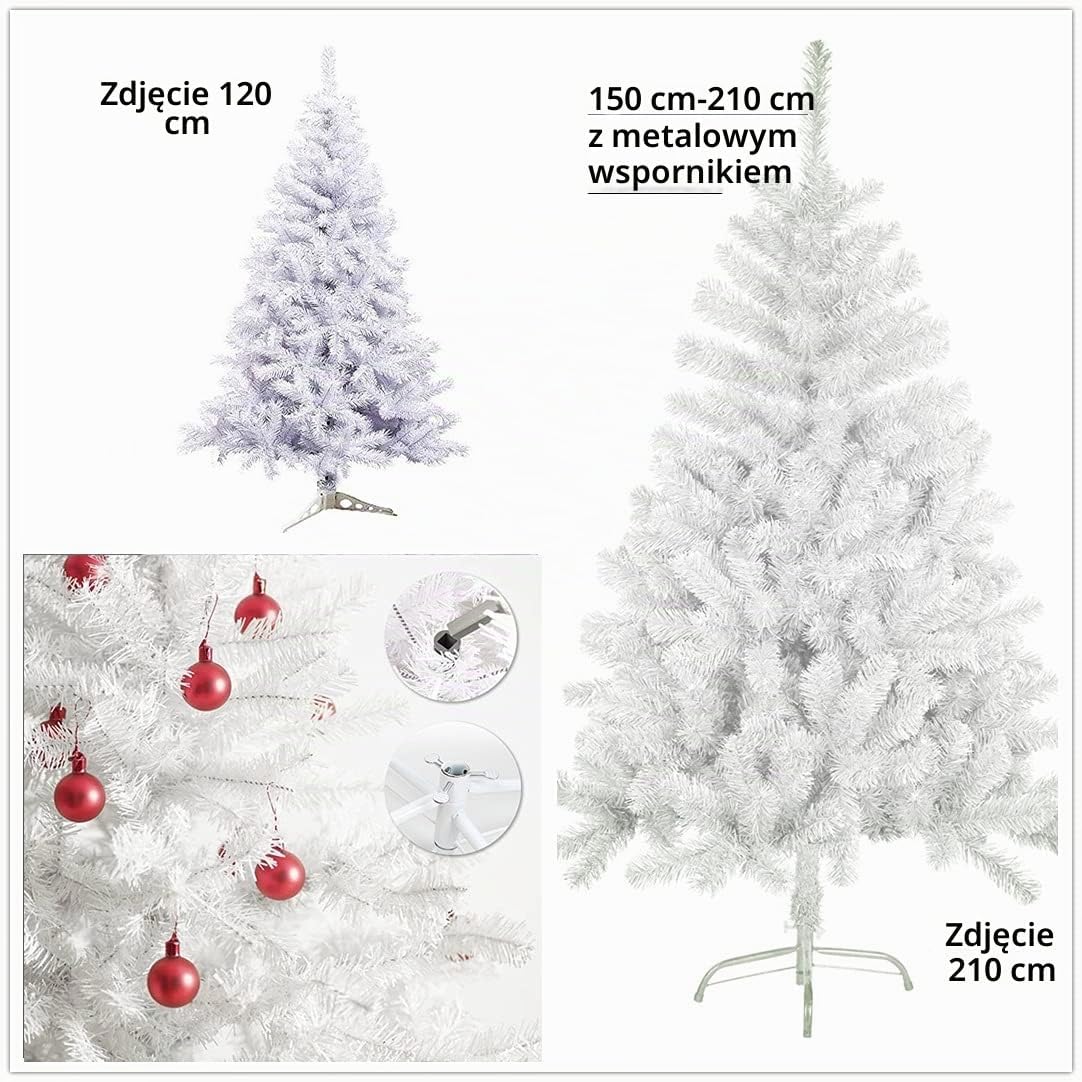 Detalle 2 de Solagua sztuczna choinka 120 cm, biała, 184 końcówki z tworzywa sztucznego