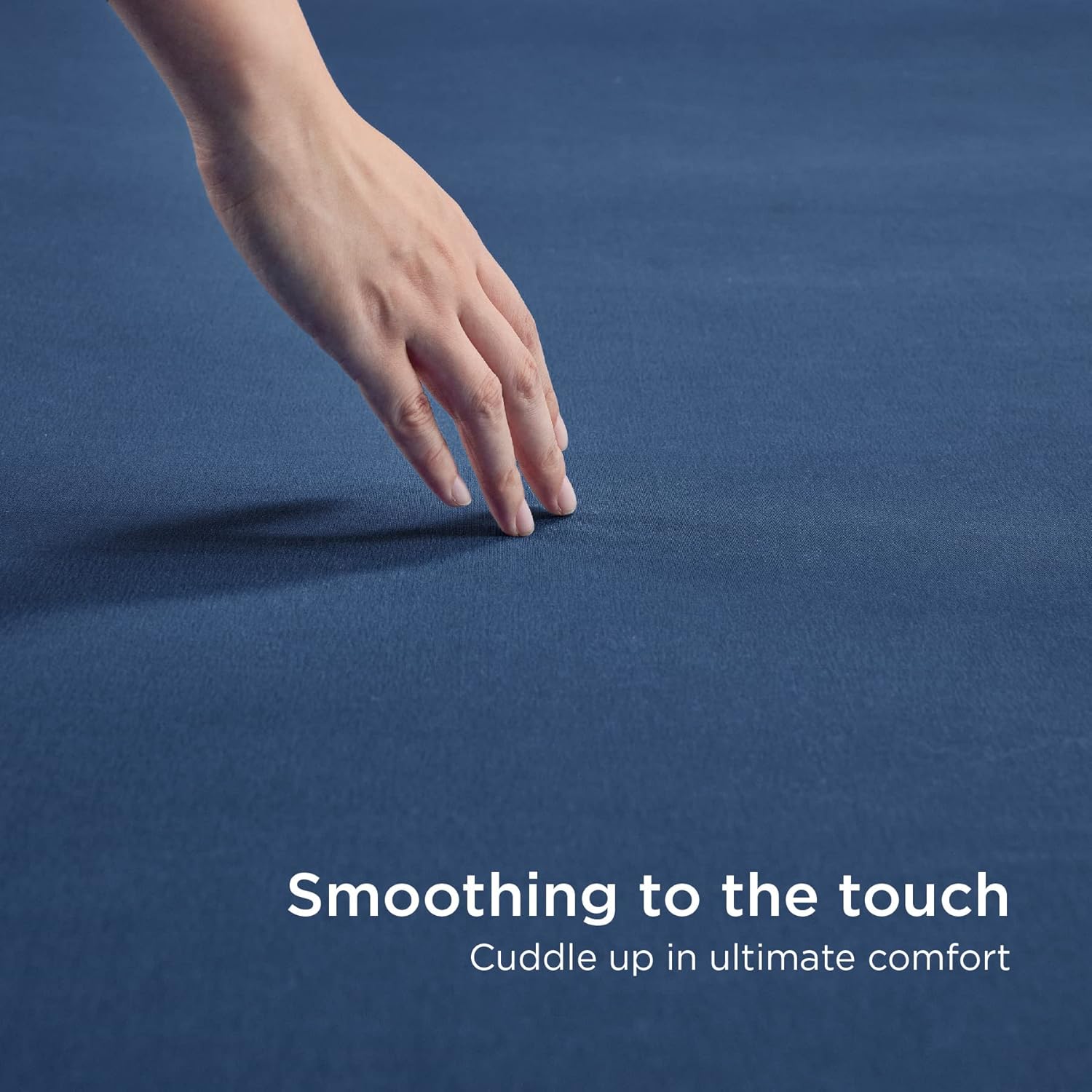 Detalle de Bedsure Double Fitted Sheet Deep – Extra Deep Pocket 40cm, Navy, 135x190cm