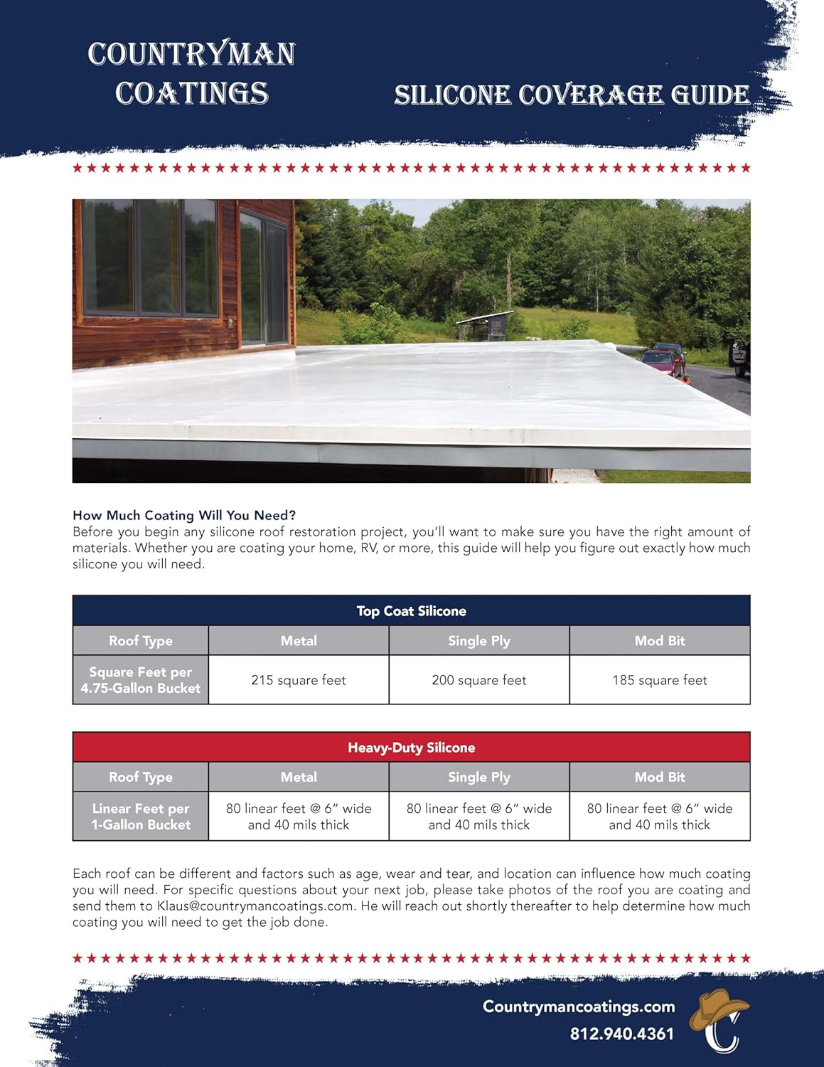Thumbnail 6 de Countryman Coatings 100% Silicone Roof Coating (White) for RVs, Campers & Flat Roofs, 4.75 Gallon