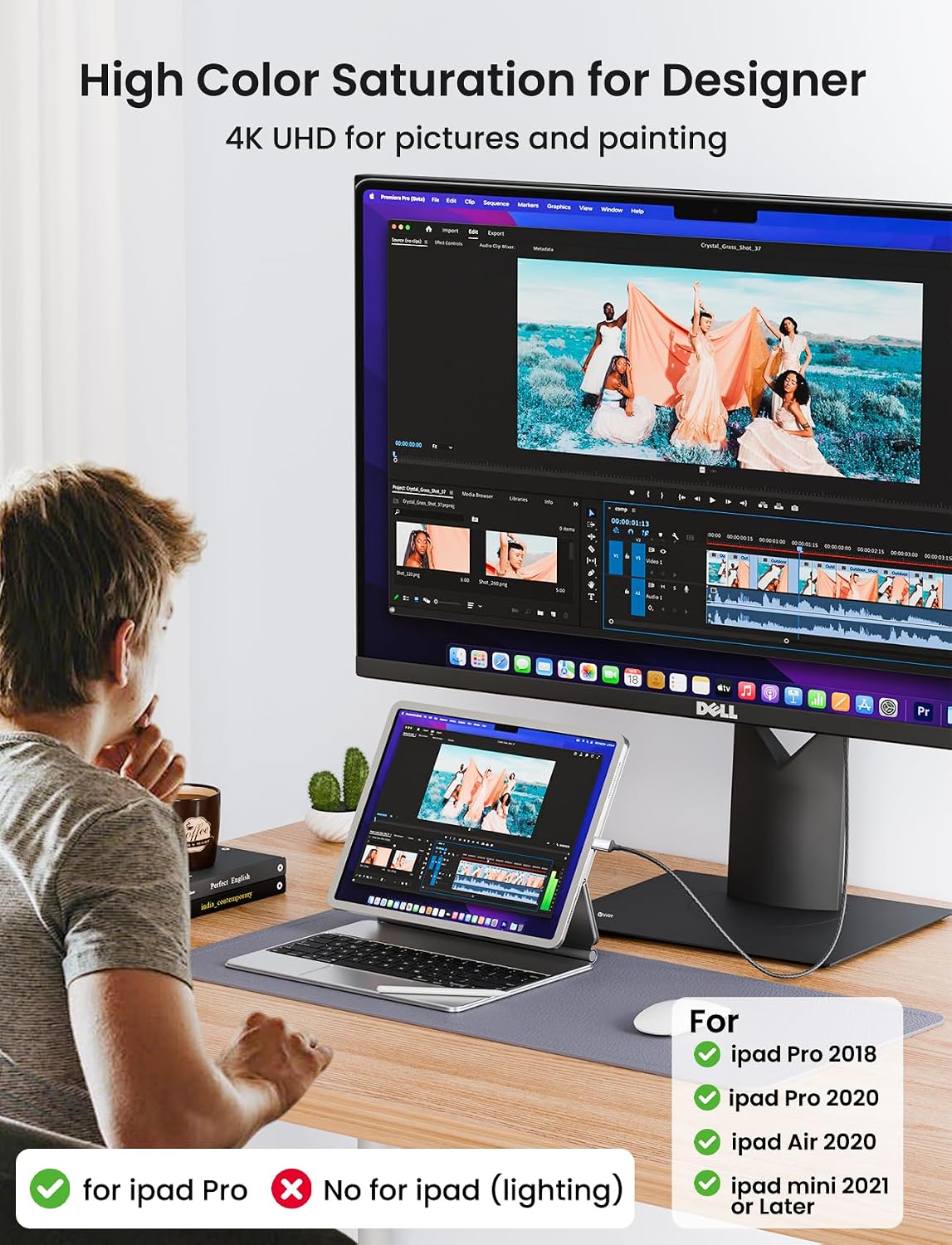 Detalle de VIOY USB-C to DisplayPort Cable 3m (Unidirectional) – USB-C to DP 1.4 8K@60Hz / 4K@240Hz