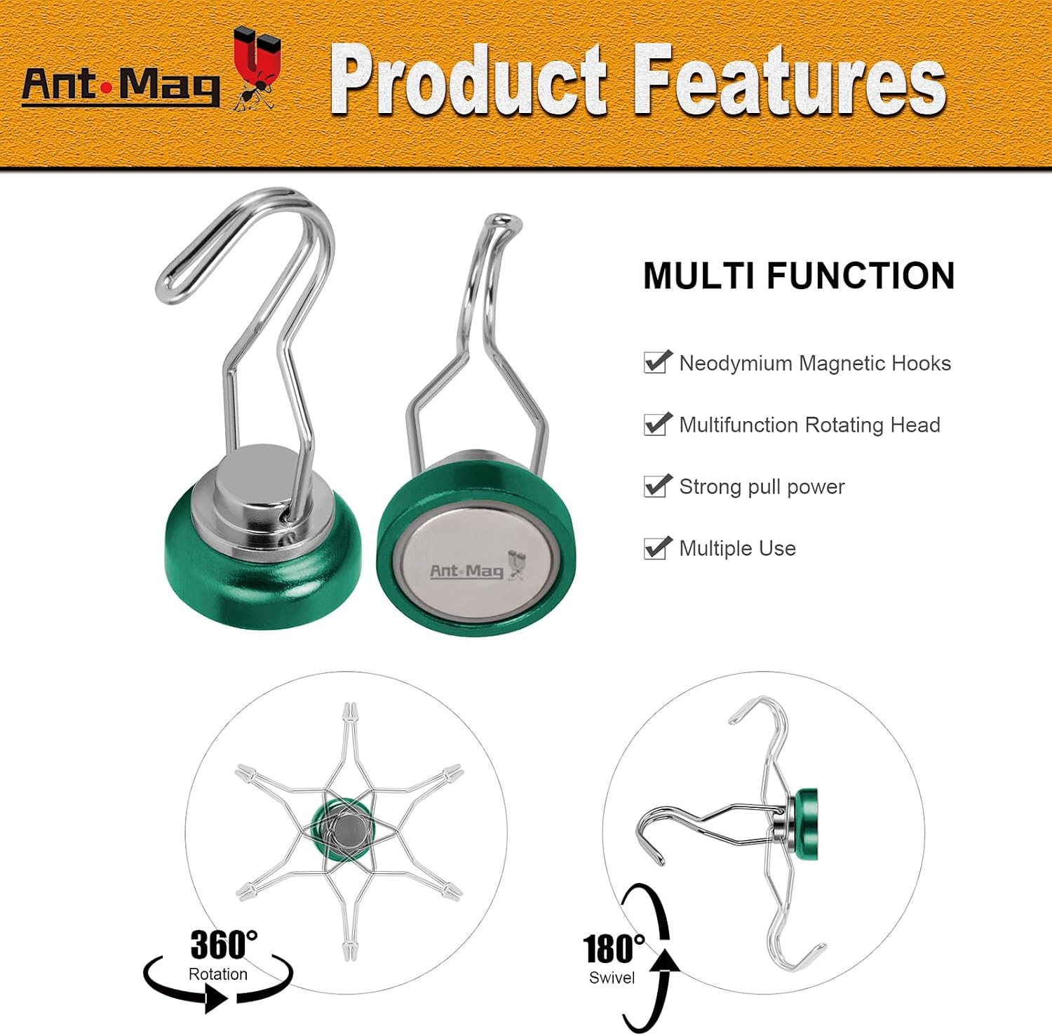 Thumbnail 3 de Ant Mag Magnetic Hooks 100 lb