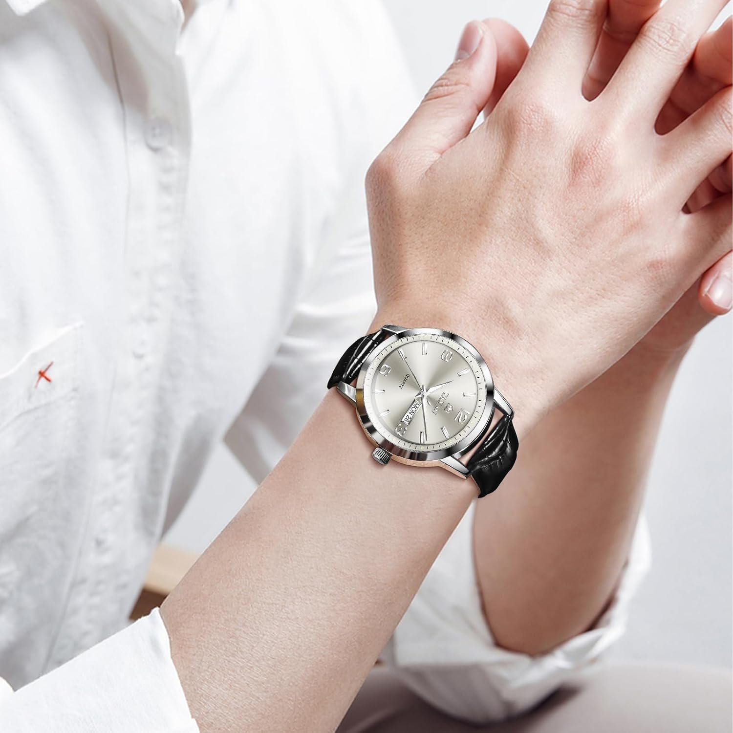 Detalle 2 de Taxau Herren Chronograph Uhr mit Lederarmband
