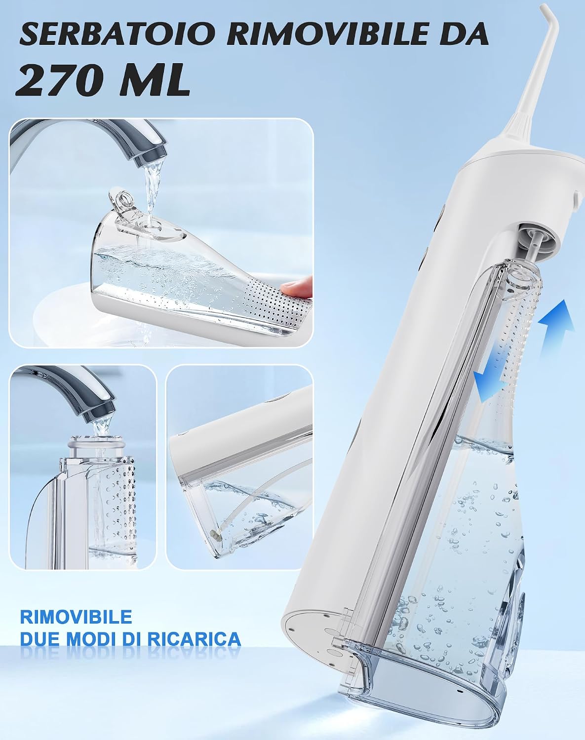 Thumbnail 4 de Hsweeth Idropulsore Dentale – Vincitore del Test 2025, 5 Ugelli e 4 Modalità per igiene orale profonda