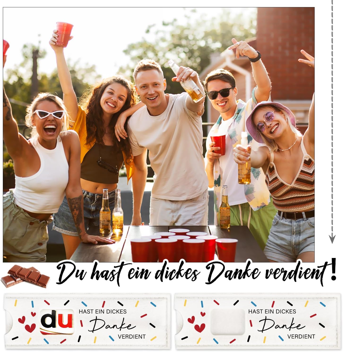 Thumbnail 2 de Giftota 12er Dankeschön-Geschenke: Filz-Schokoladenbeutel ohne Schokolade für Kollegen & Team