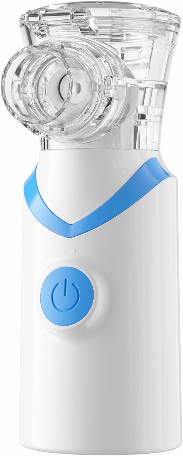 Detalle 2 de Larair Inhalationsgerät für Erwachsene & Kinder – leiser, wiederaufladbarer Vernebler mit Selbstreinigung, blau