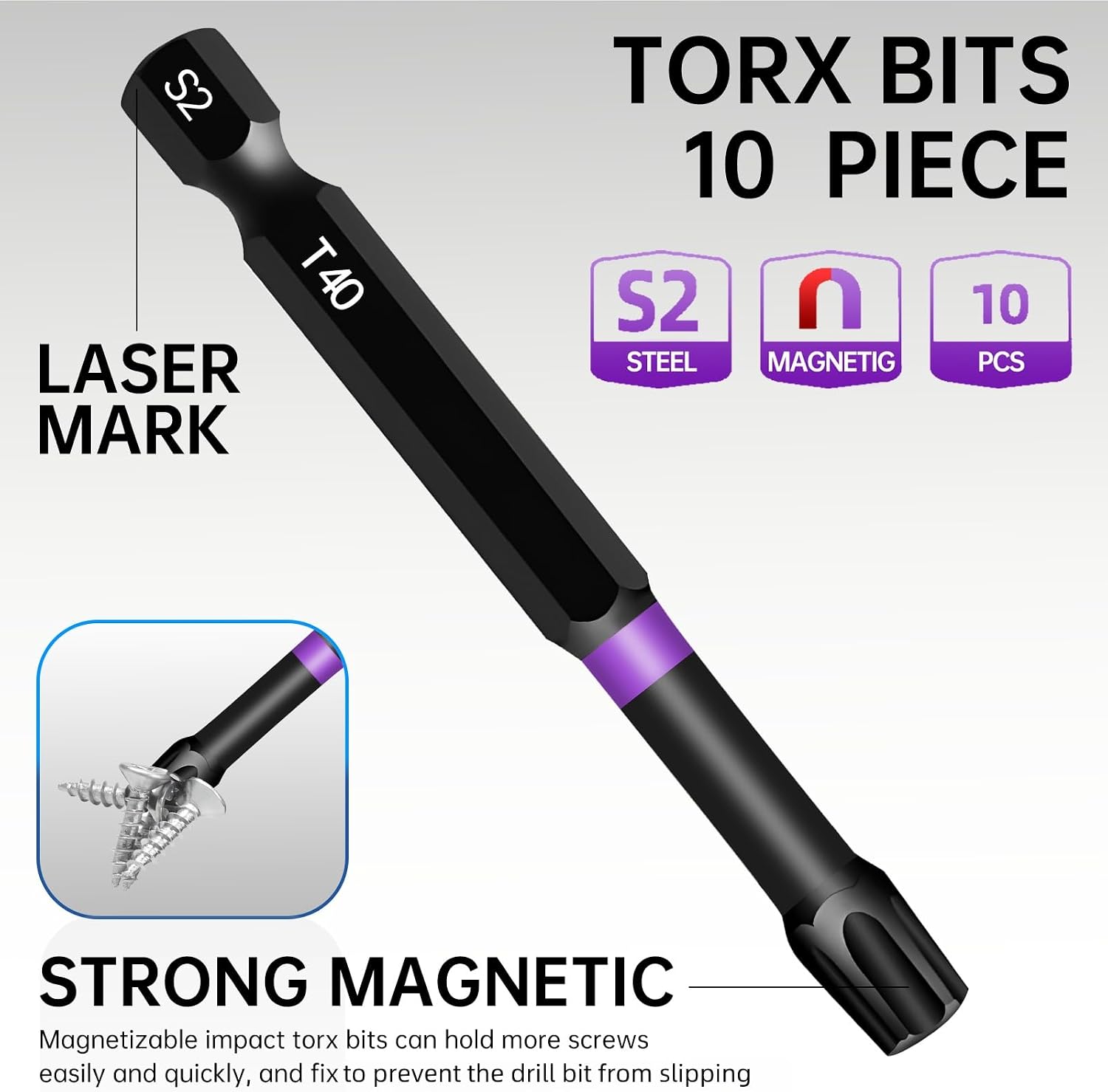 Thumbnail 5 de KASAFE 90mm Magnetic Impact Screwdriver Bits Set 🔩⌛