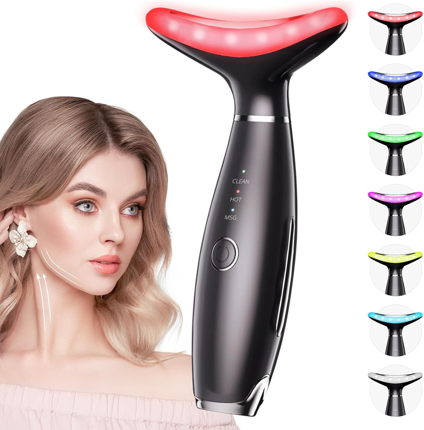 Detalle de Dopsikn AM-8003 Galvanic Facial Massager, 7 Color Modes, 113°F Heat